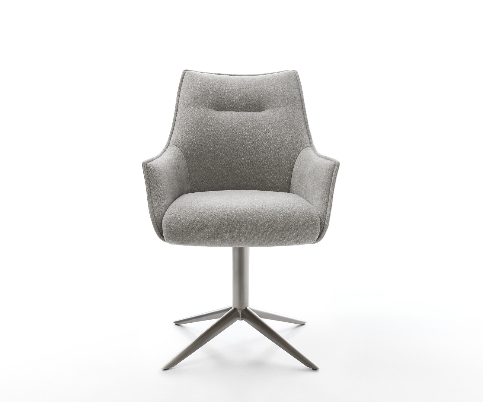 Jídelní židle Alja-Flex s područkami potahová látka Měkký šedá křížová podnož grafit 360° otočný houpací funkce taštičkové pružiny - Obrázek 2