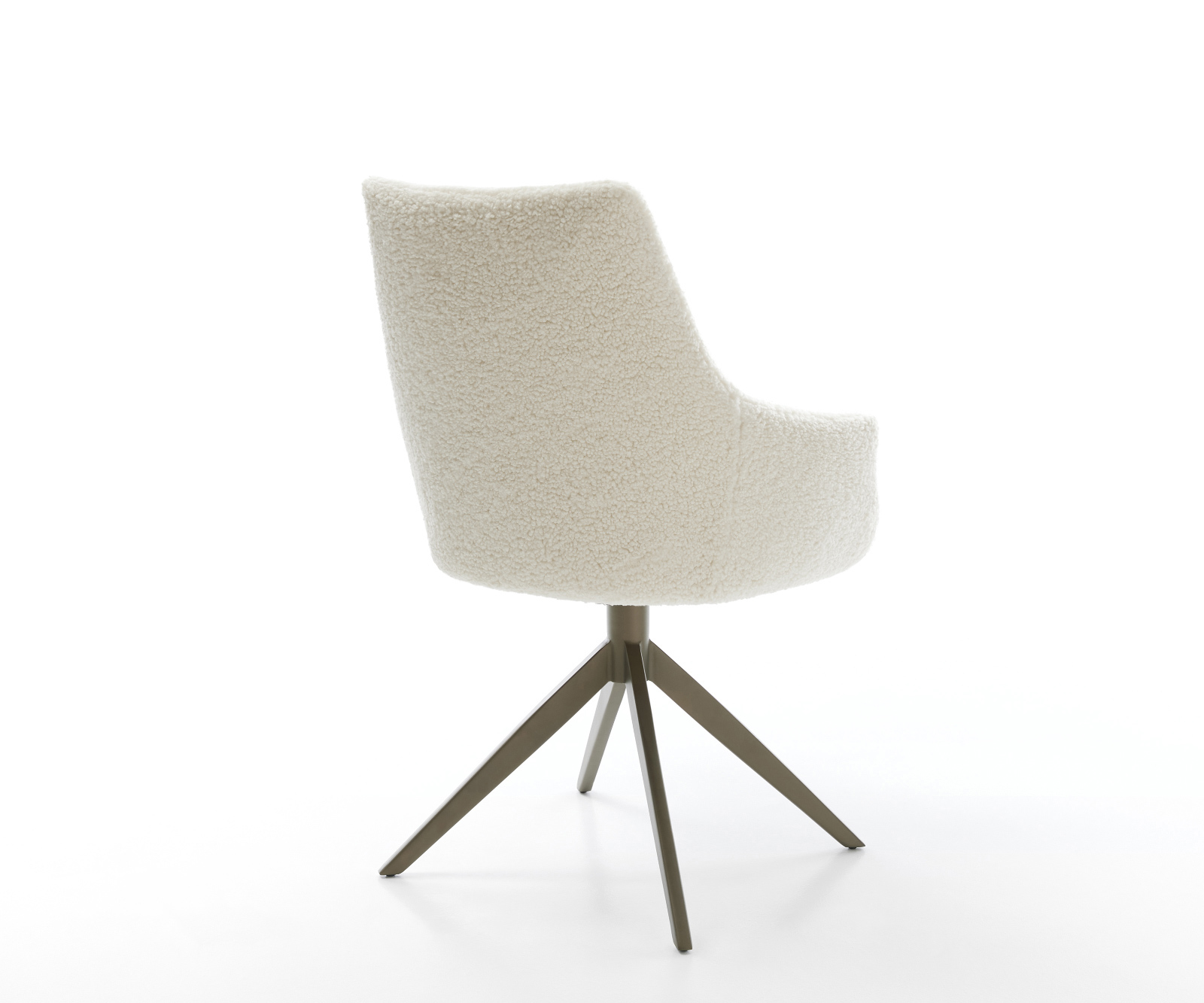 Jídelní židle Alja-Flex s područkami plyšový manšestr béžová křížová podnož široká titanová barva 360° otočný houpací funkce taštičkové pružiny - Obrázek 5