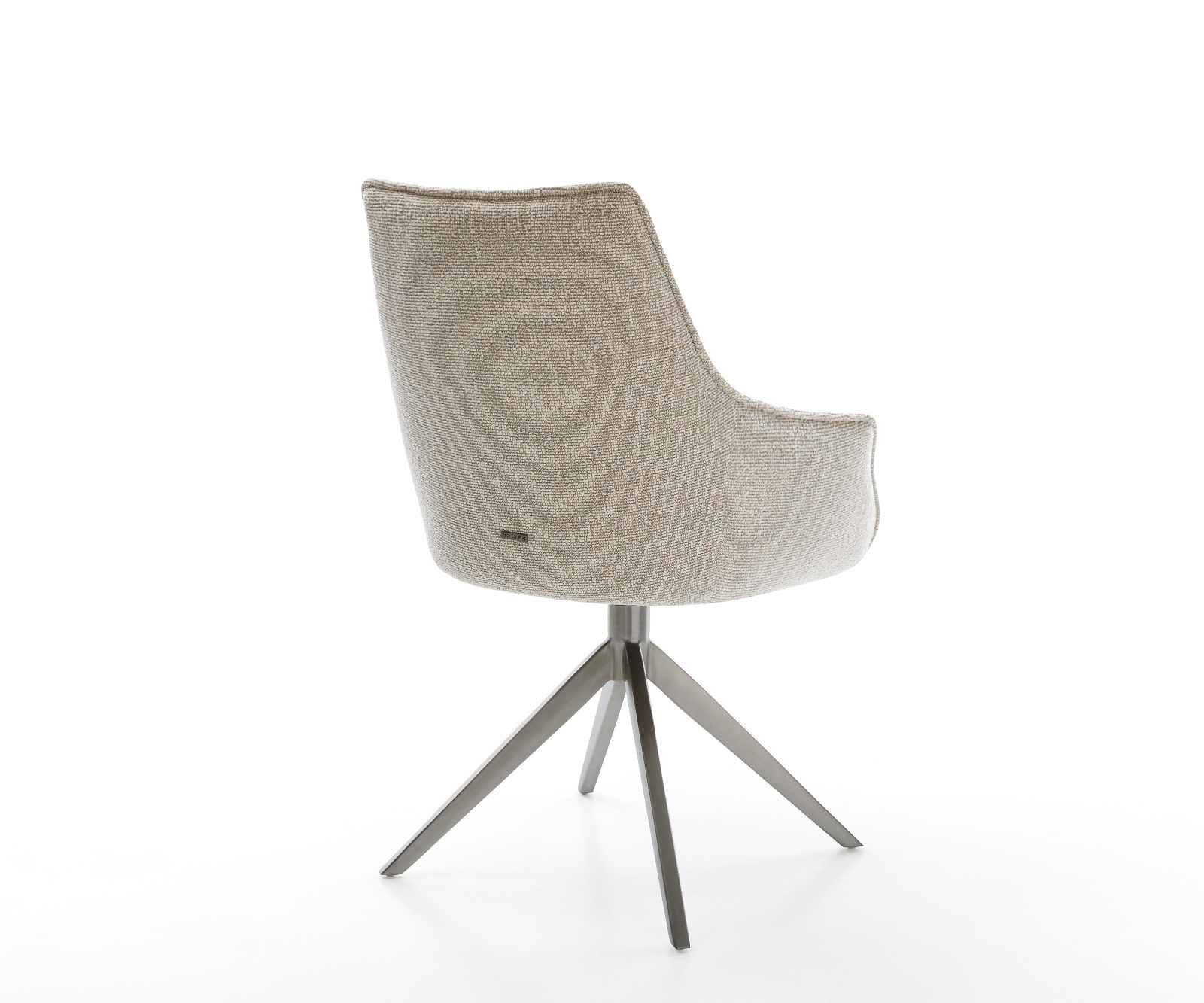 Jídelní židle Alja-Flex s područkami látka Měkký béžová křížová podnož široká grafitová 360° otočný houpací funkce taštičkové pružiny - Obrázek 5