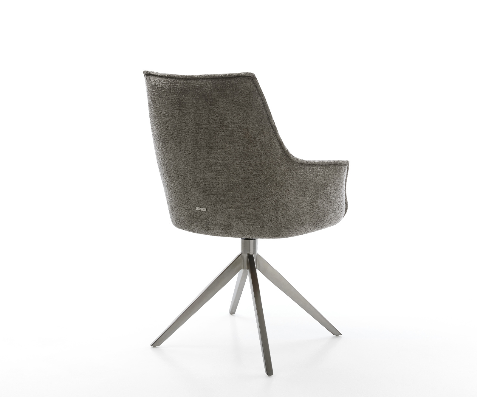 Jídelní židle Alja-Flex s područkami bouclé měkký tmavě béžová křížová podnož široká grafitová 360° otočný houpací funkce taštičkové pružiny - Obrázek 5