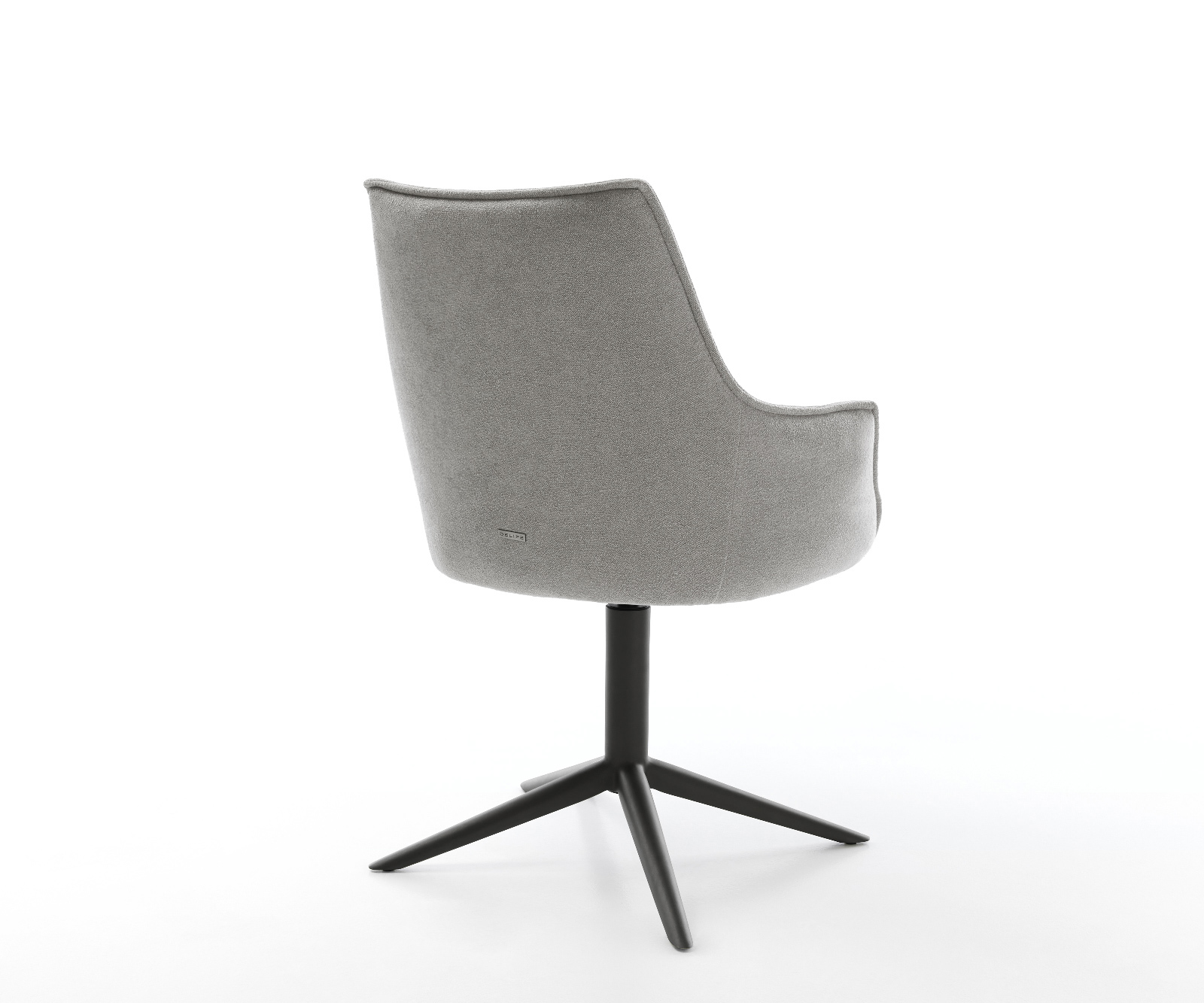 Jídelní židle Alja-Flex s područkami potahová látka Měkký šedá křížová podnož černá 360° otočný houpací funkce taštičkové pružiny - Obrázek 5