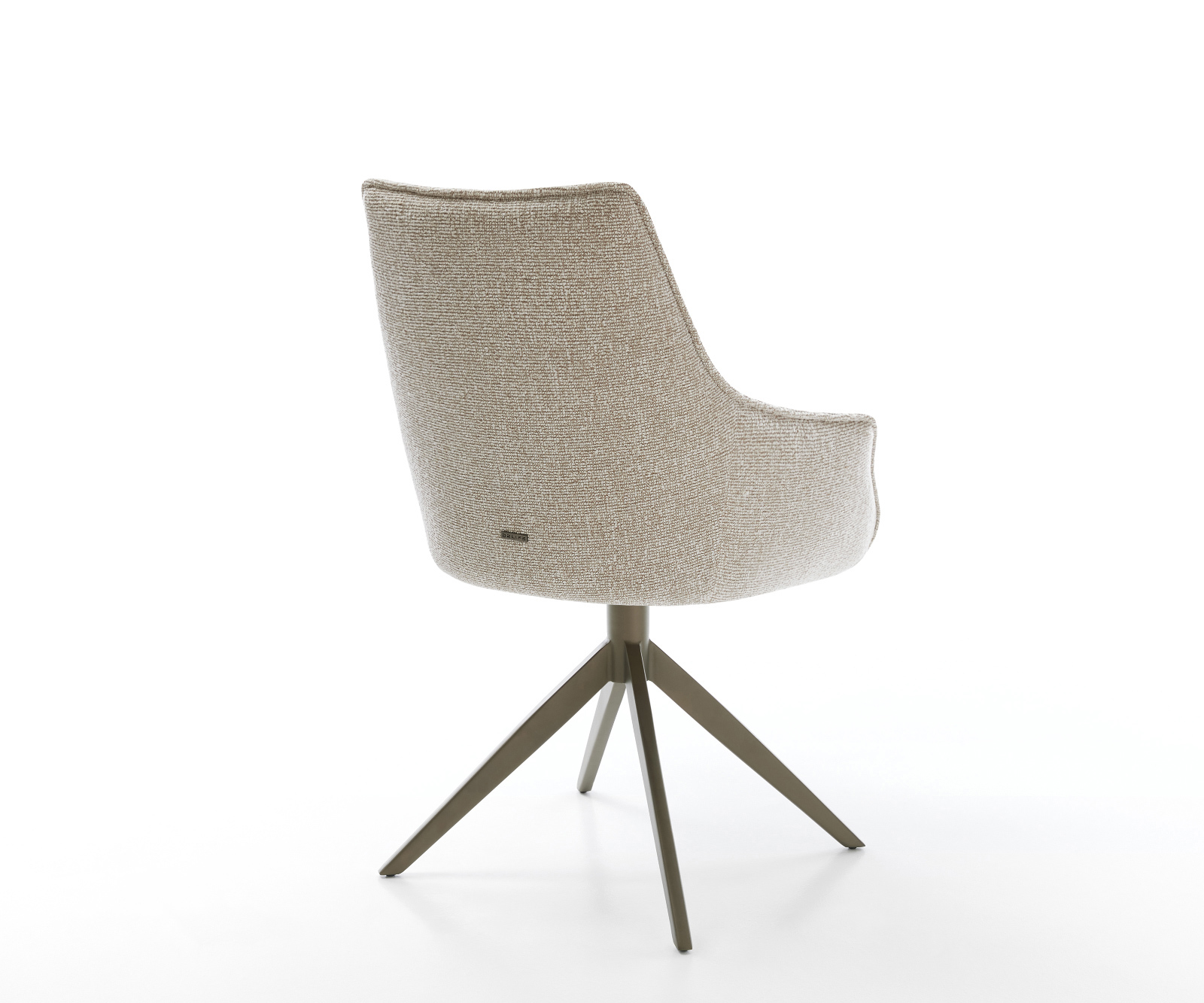 Jídelní židle Alja-Flex s područkami látka Měkký béžová široká křížová podnož Titanová barva 360° otočný houpací funkce taštičkové pružiny - Obrázek 5