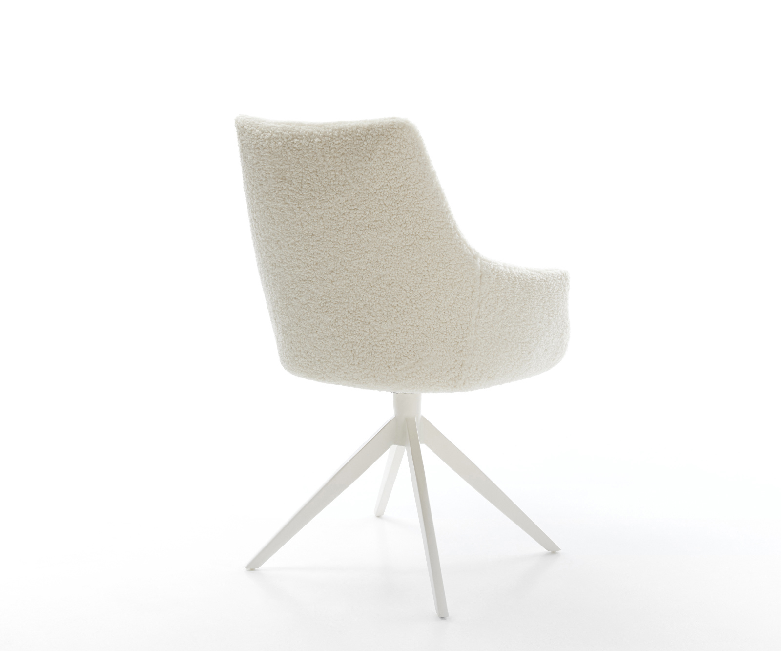 Jídelní židle Alja-Flex s područkami plyšový manšestr béžová křížová podnož široká bílá otočný 360° houpací funkce taštičkové pružiny - Obrázek 5