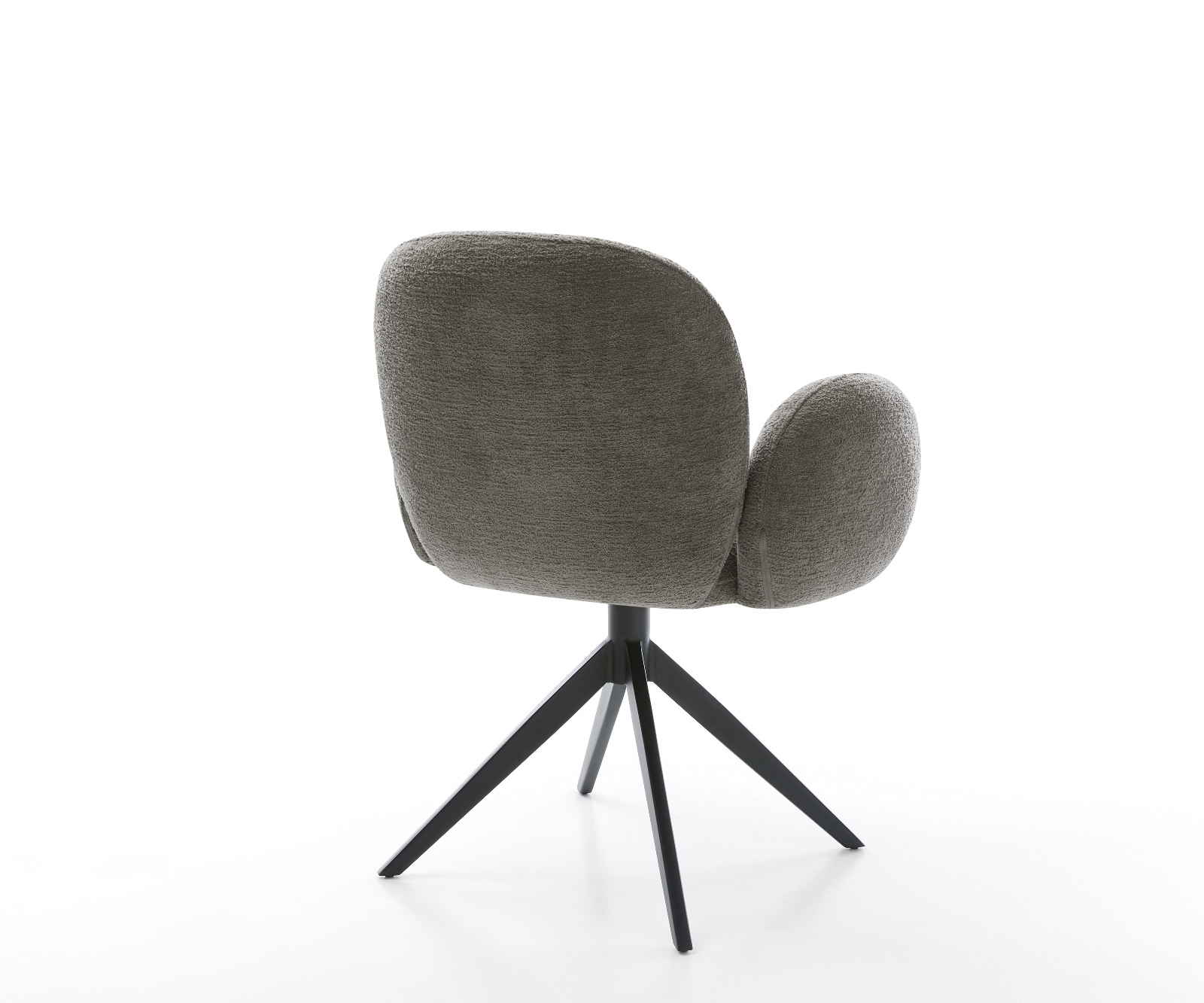 Jídelní židle Nube-Flex s područkami bouclé měkký tmavě béžová křížová podnož široká černá otočný 360° houpací funkce taštičkové pružiny - Obrázek 5