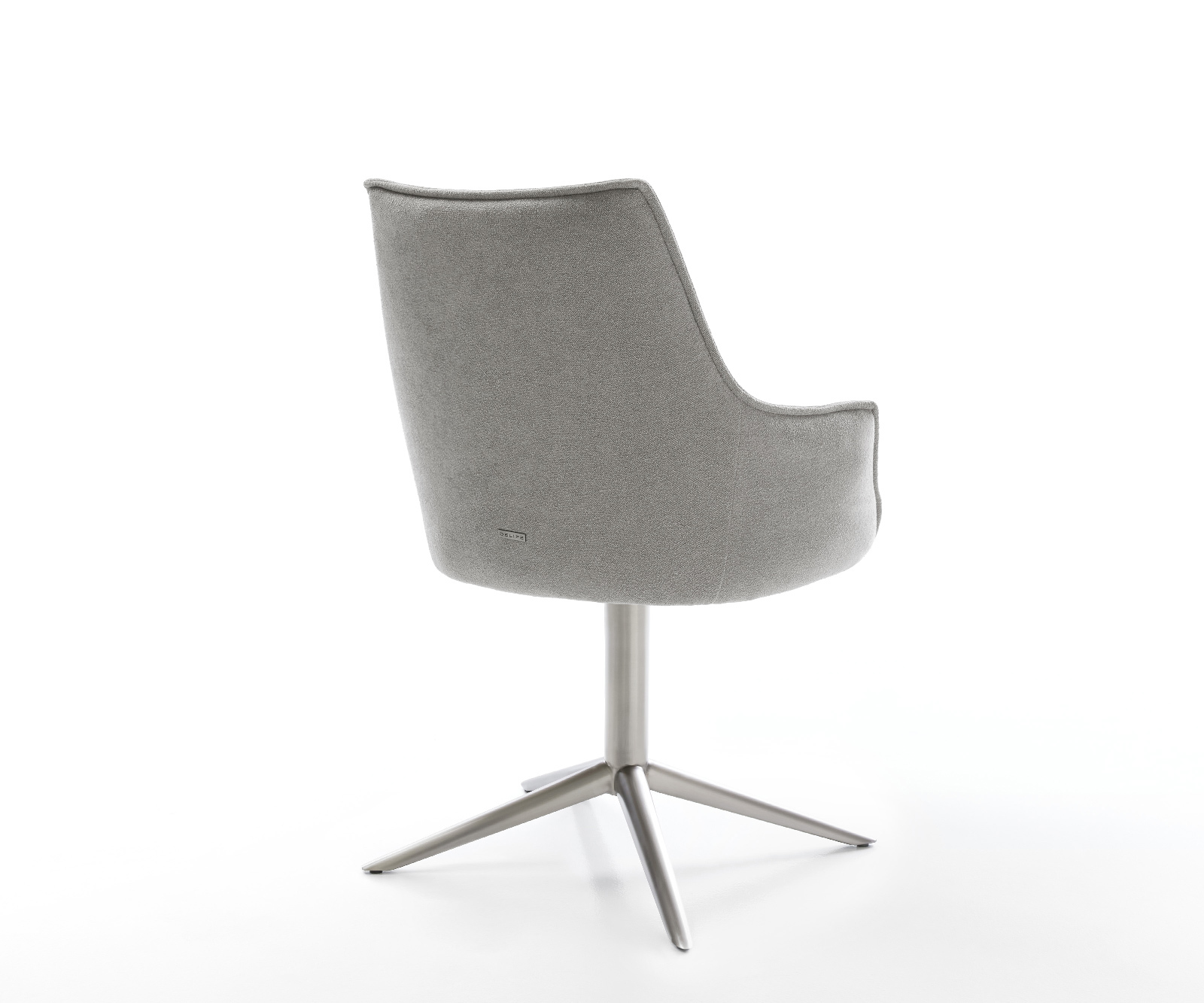 Jídelní židle Alja-Flex s područkami potah z látky Měkký šedá křížová podnož nerezová ocel 360° otočný houpací funkce taštičkové pružiny - Obrázek 5