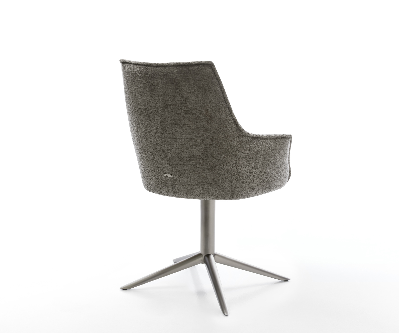 Jídelní židle Alja-Flex s područkami bouclé měkký tmavě béžová křížová podnož grafit 360° otočný houpací funkce taštičkové pružiny - Obrázek 5