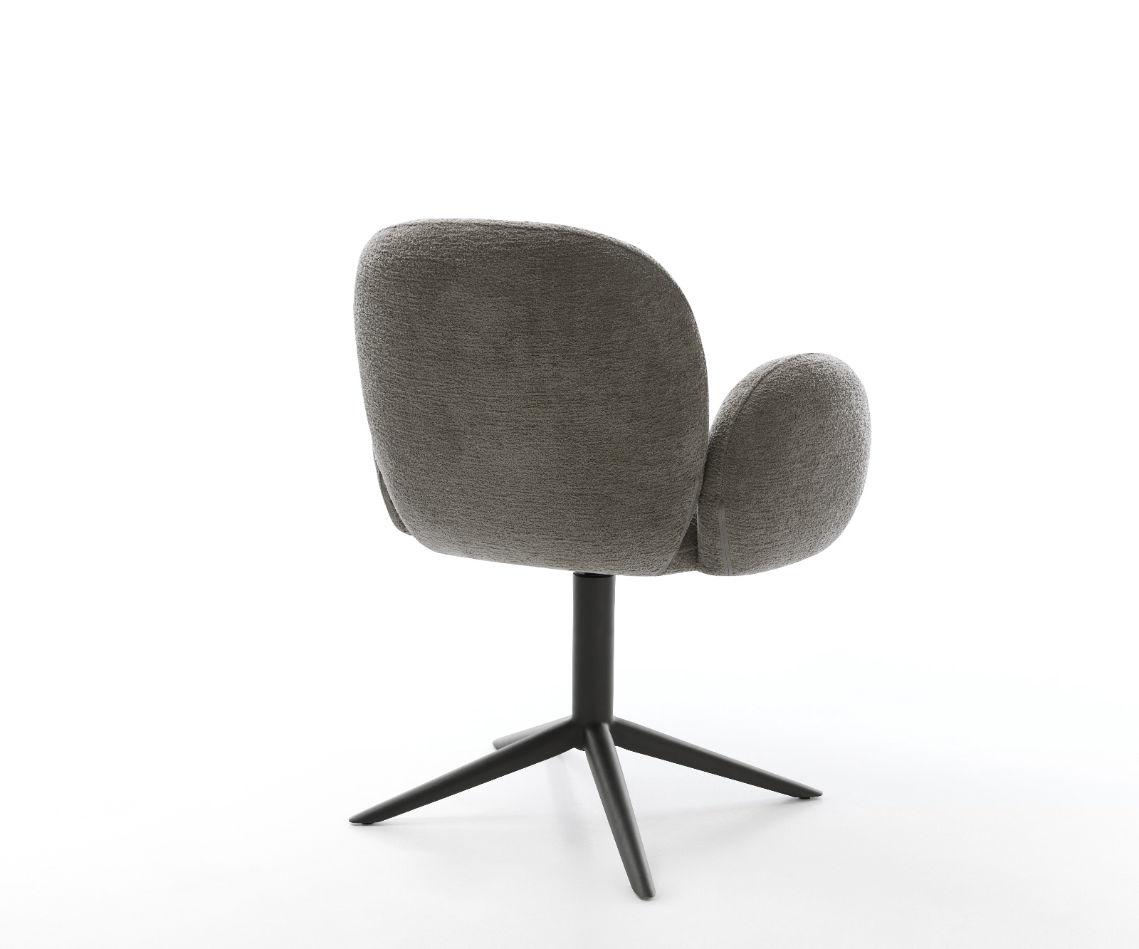 Jídelní židle Nube-Flex s područkami bouclé měkký tmavě béžová křížová podnož černá 360° otočný houpací funkce taštičkové pružiny - Obrázek 5