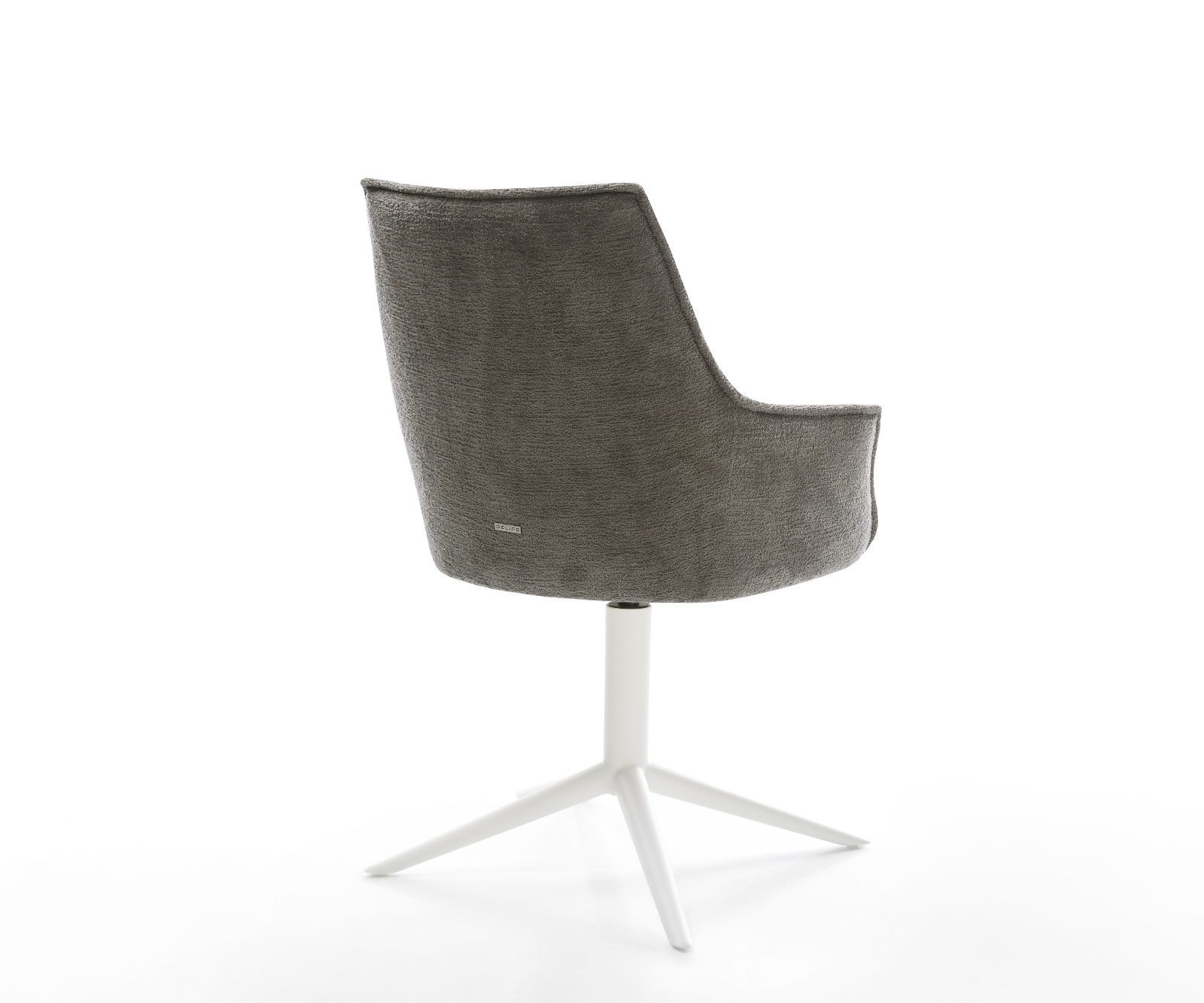 Jídelní židle Alja-Flex s područkami bouclé měkký tmavě béžová křížová podnož bílá 360° otočný houpací funkce taštičkové pružiny - Obrázek 5