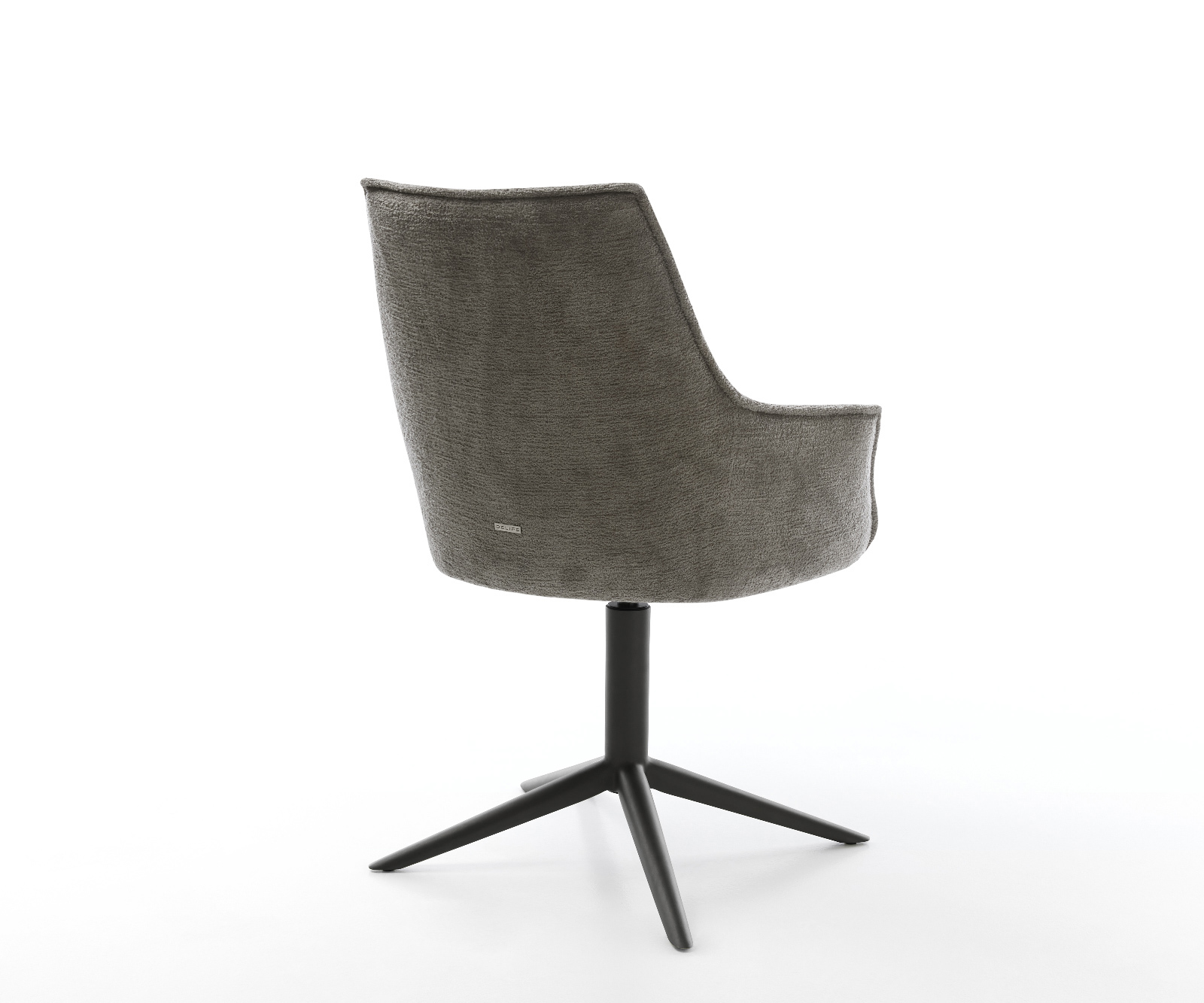 Jídelní židle Alja-Flex s područkami bouclé měkký tmavě béžová křížová podnož černá 360° otočný houpací funkce taštičkové pružiny - Obrázek 5