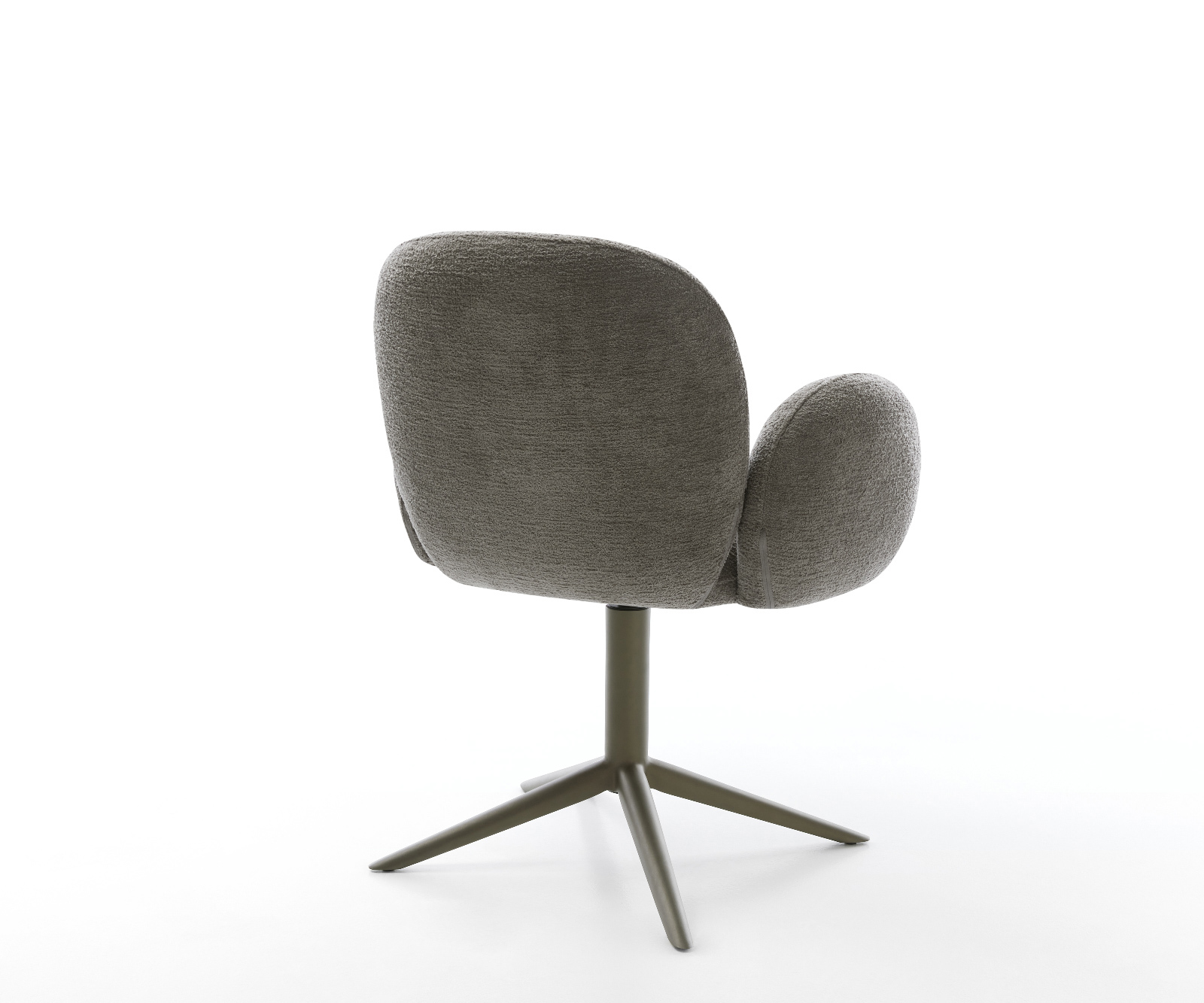 Jídelní židle Nube-Flex s područkami bouclé měkký tmavě béžová křížová podnož titanová barva 360° otočný houpací funkce taštičkové pružiny - Obrázek 5