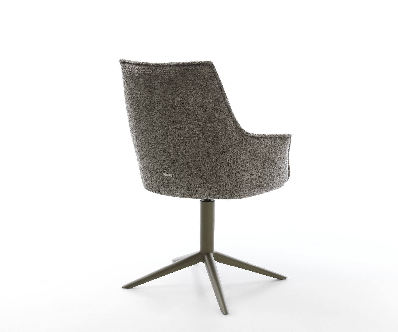 Jídelní židle Alja-Flex s područkami bouclé měkký tmavě béžová křížová podnož titanová barva 360° otočný houpací funkce taštičkové pružiny - Obrázek 5