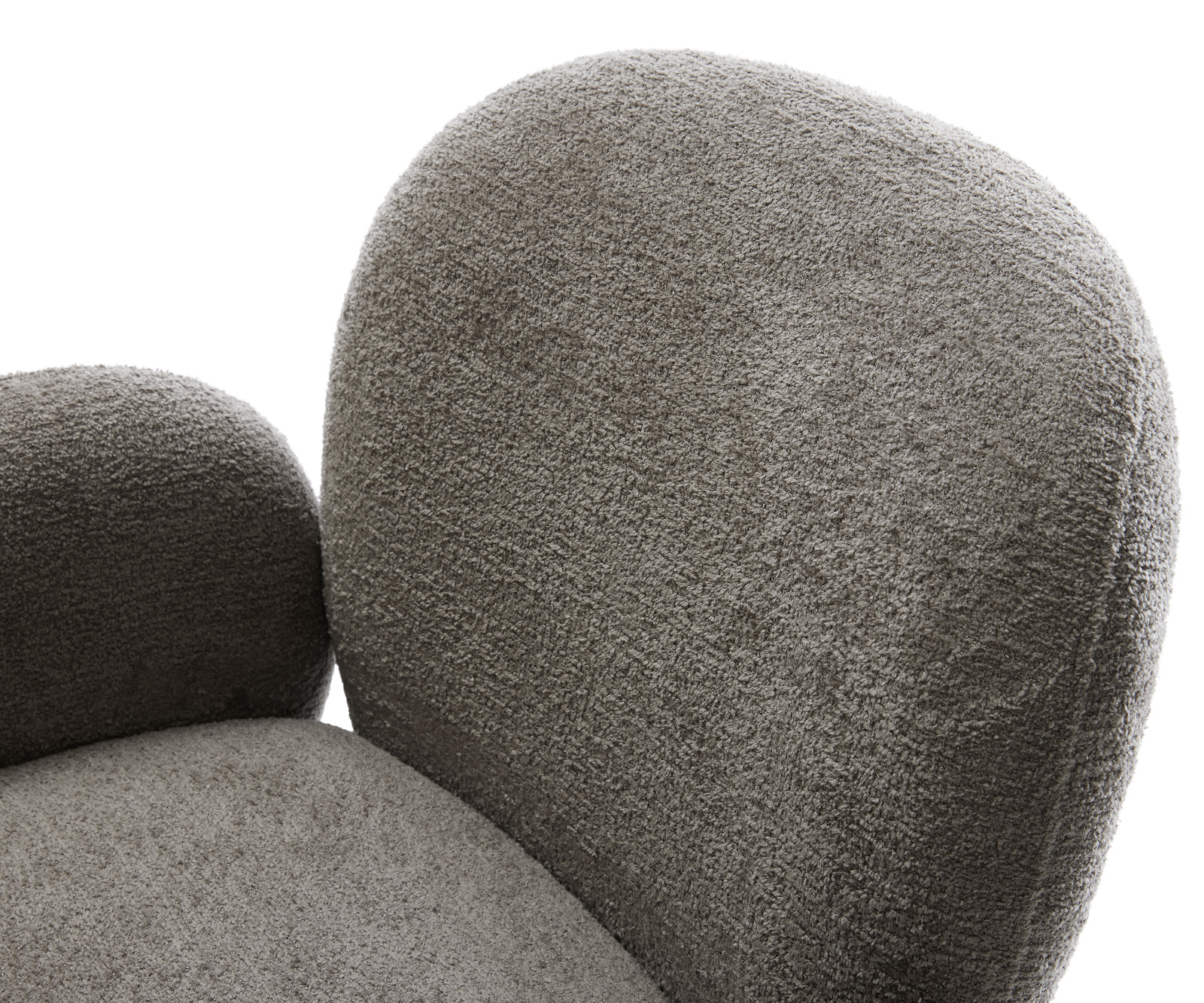 Jídelní židle Nube-Flex s područkami bouclé měkký tmavě béžová křížová podnož široká titanová barva 360° otočný houpací funkce taštičkové pružiny - Obrázek 4