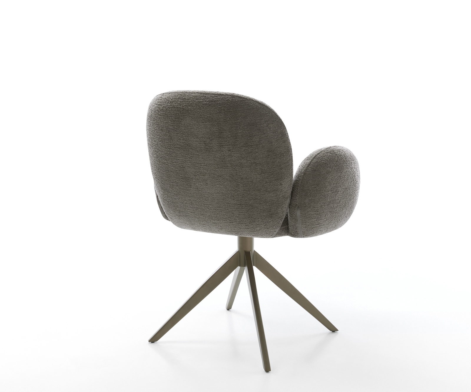 Jídelní židle Nube-Flex s područkami bouclé měkký tmavě béžová křížová podnož široká titanová barva 360° otočný houpací funkce taštičkové pružiny - Obrázek 5