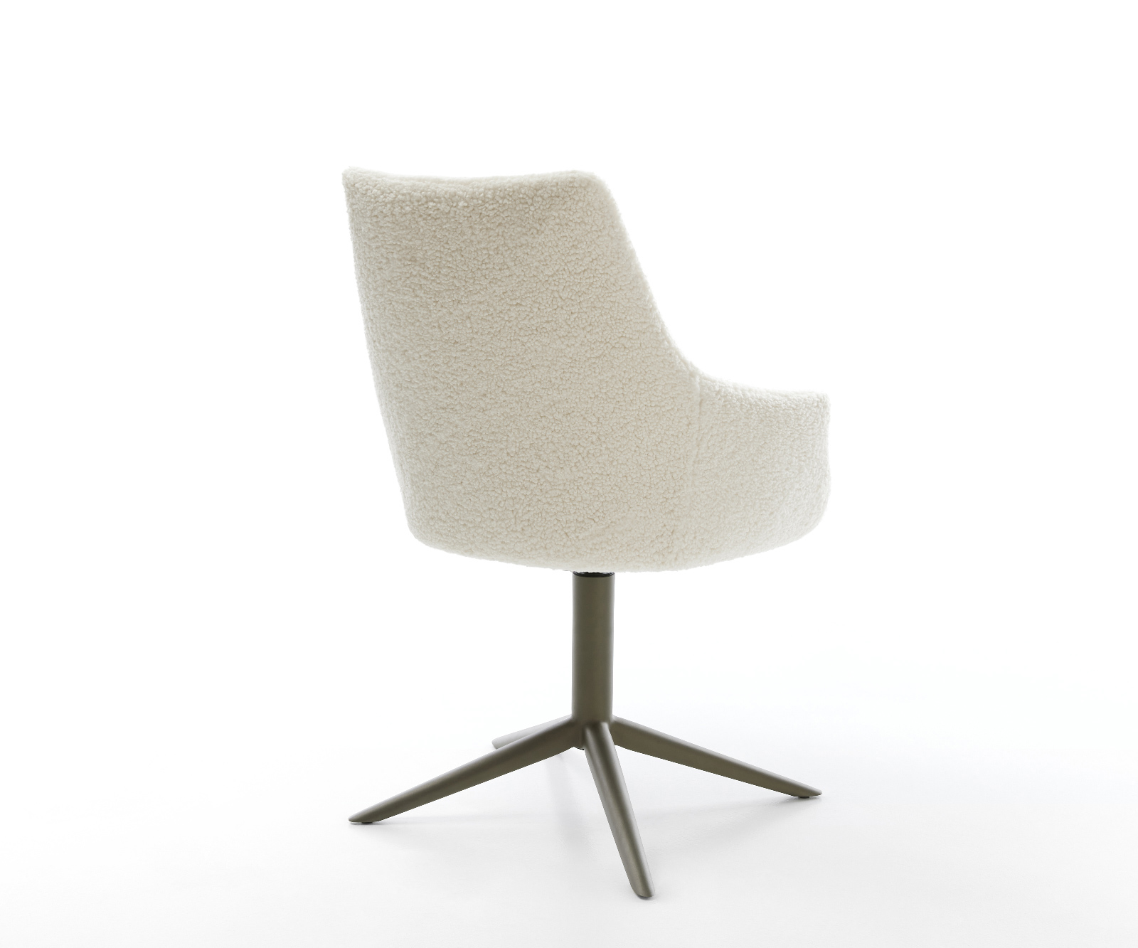 Jídelní židle Alja-Flex s područkami plyšový manšestr béžová křížová podnož titanová barva 360° otočný houpací funkce taštičkové pružiny - Obrázek 5