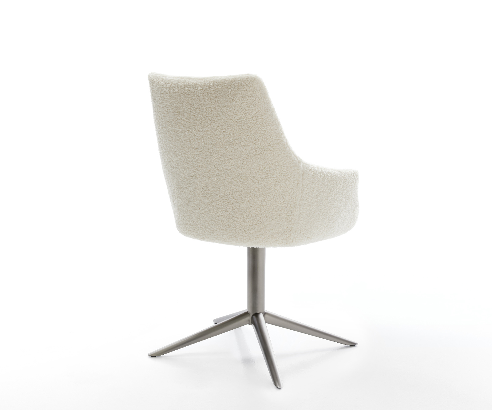 Jídelní židle Alja-Flex s područkami plyšový manšestr béžová křížová podnož grafit 360° otočný houpací funkce taštičkové pružiny - Obrázek 5