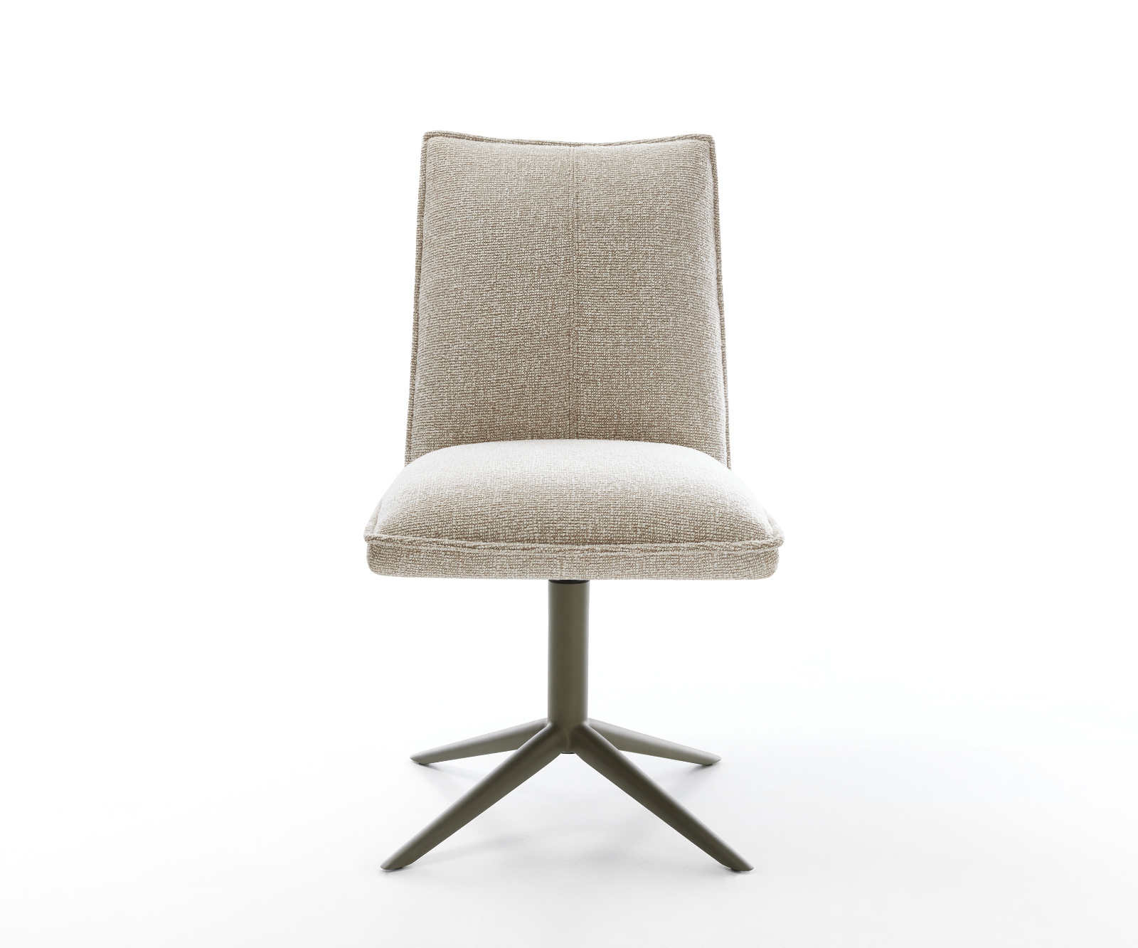 Jídelní židle Lelio-Flex látka Měkký béžová křížová podnož Titanová barva 360° otočný houpací funkce taštičkové pružiny - Obrázek 2
