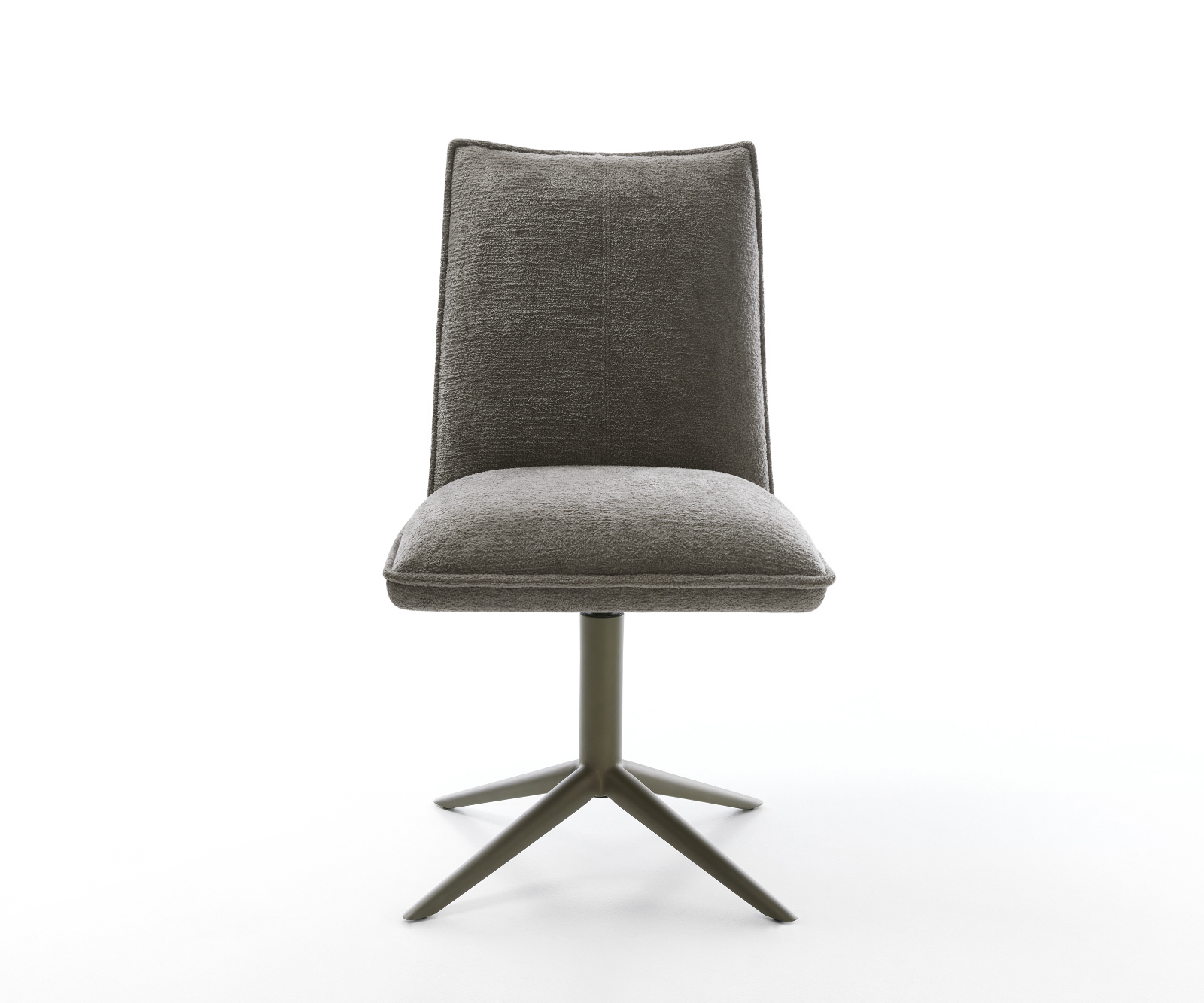 Jídelní židle Lelio-Flex bouclé měkký tmavě béžová křížová podnož titanová barva 360° otočný houpací funkce taštičkové pružiny - Obrázek 2