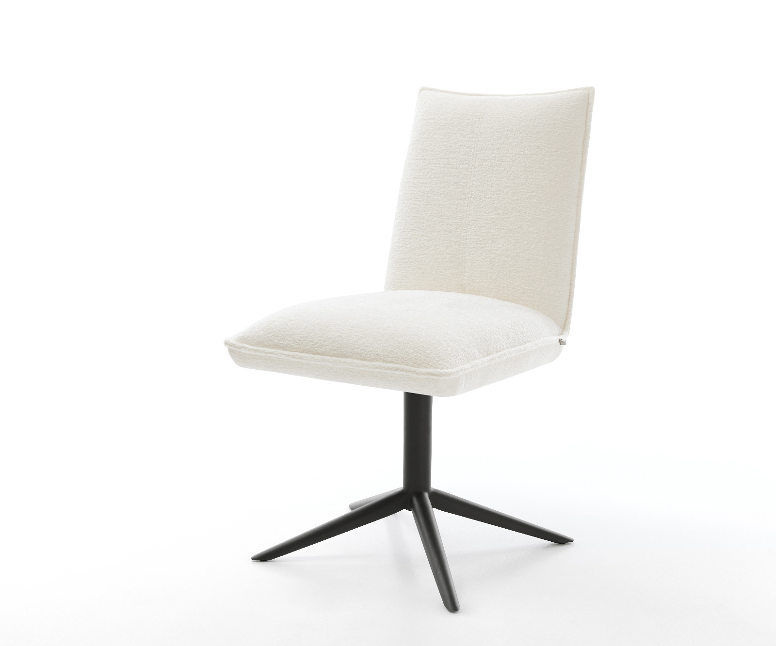 Jídelní židle Lelio-Flex bouclé měkký béžová podnož křížová černá 360° otočný houpací funkce taštičkové pružiny