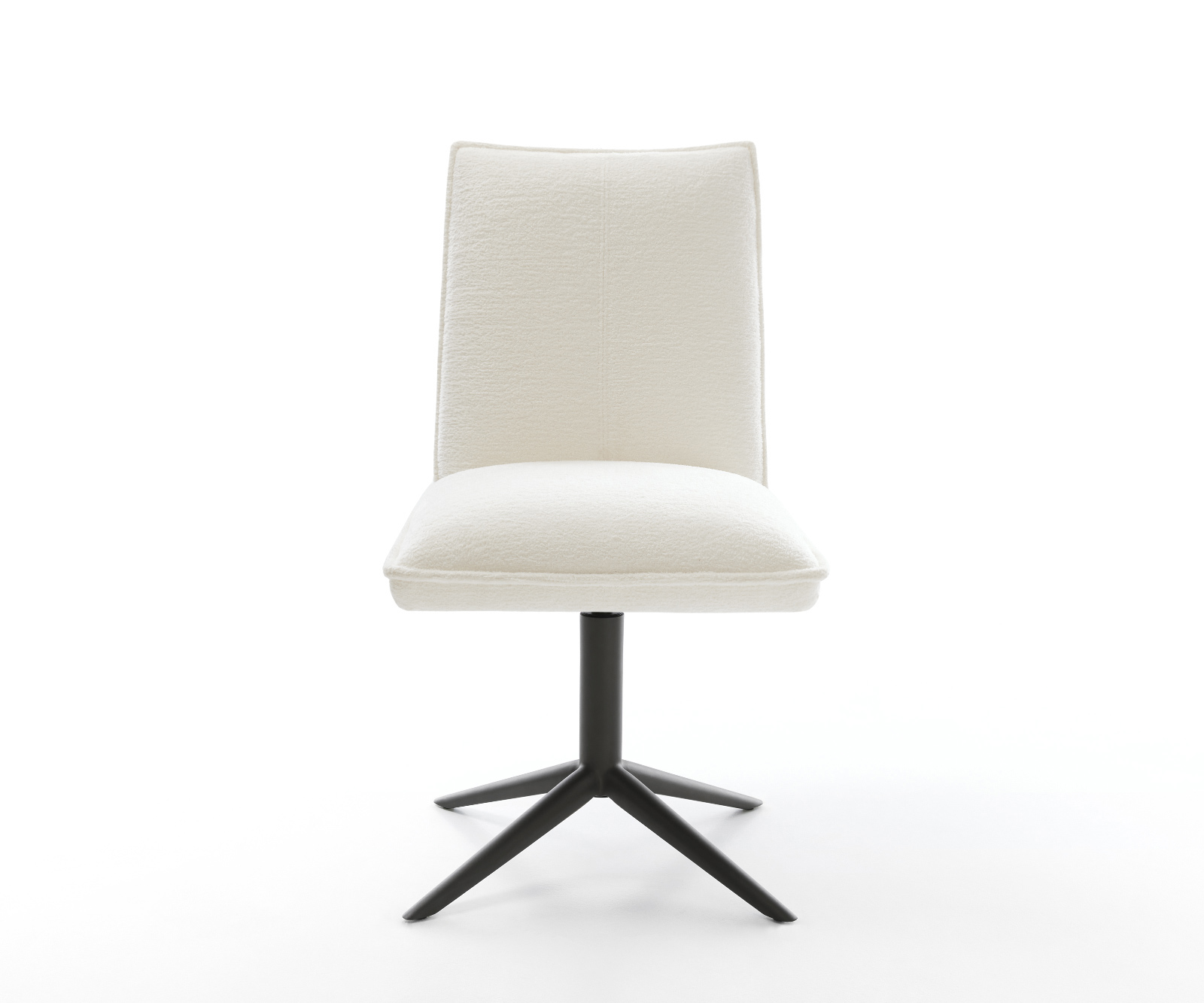Jídelní židle Lelio-Flex bouclé měkký béžová podnož křížová černá 360° otočný houpací funkce taštičkové pružiny - Obrázek 2