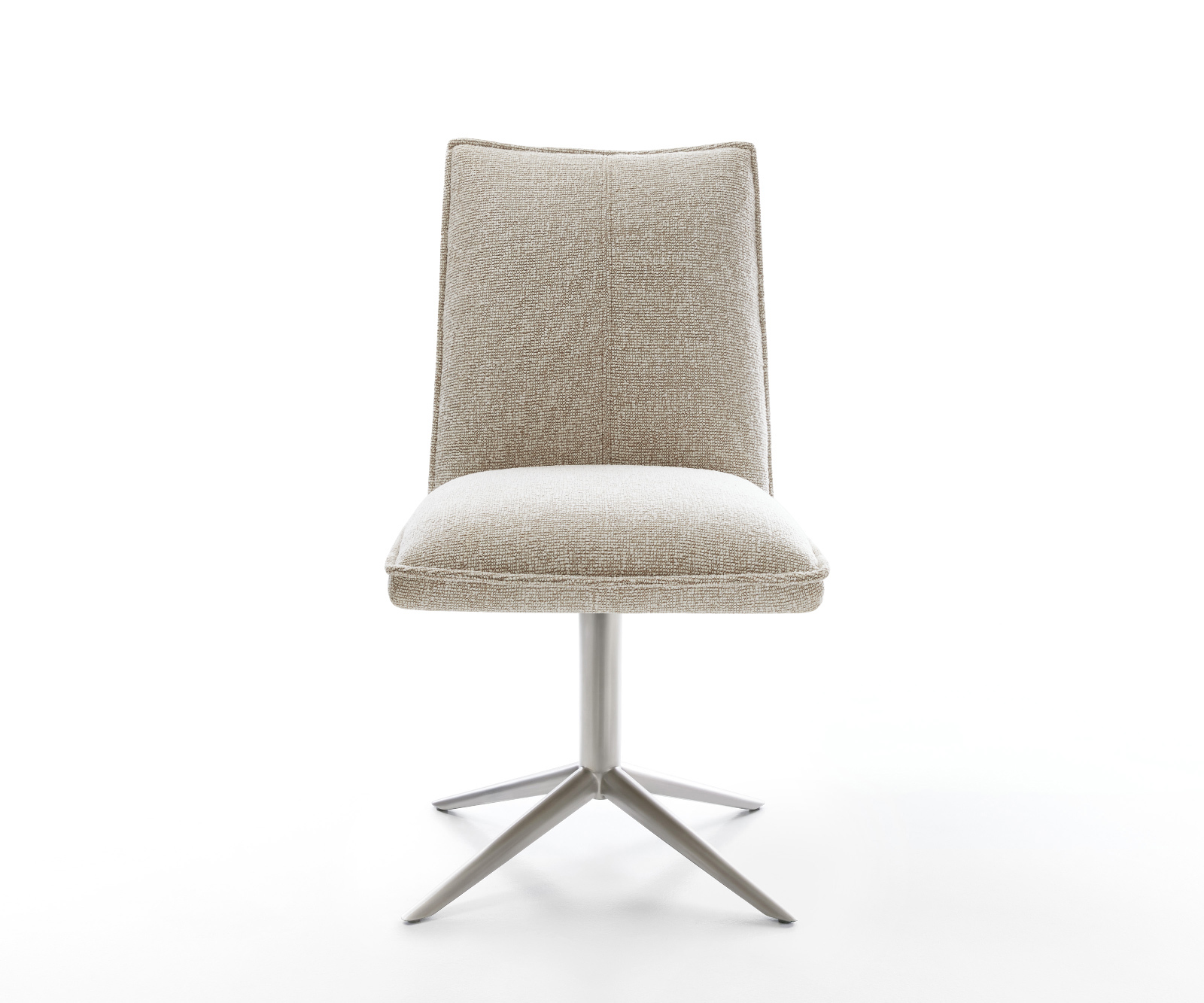 Jídelní židle Lelio-Flex tkanina Měkký béžová křížová podnož nerezová ocel 360° otočný houpací funkce taštičkové pružiny - Obrázek 2