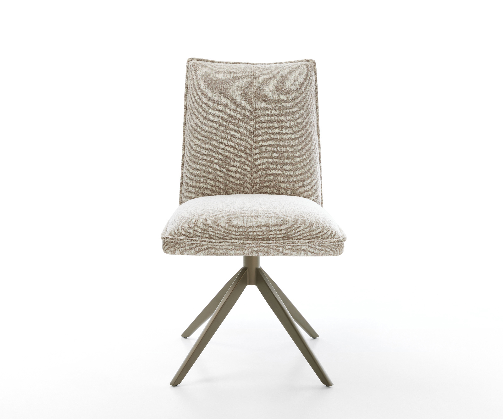 Jídelní židle Lelio-Flex látka Měkký béžová křížová podnož široká Titanová barva 360° otočný houpací funkce taštičkové pružiny - Obrázek 2