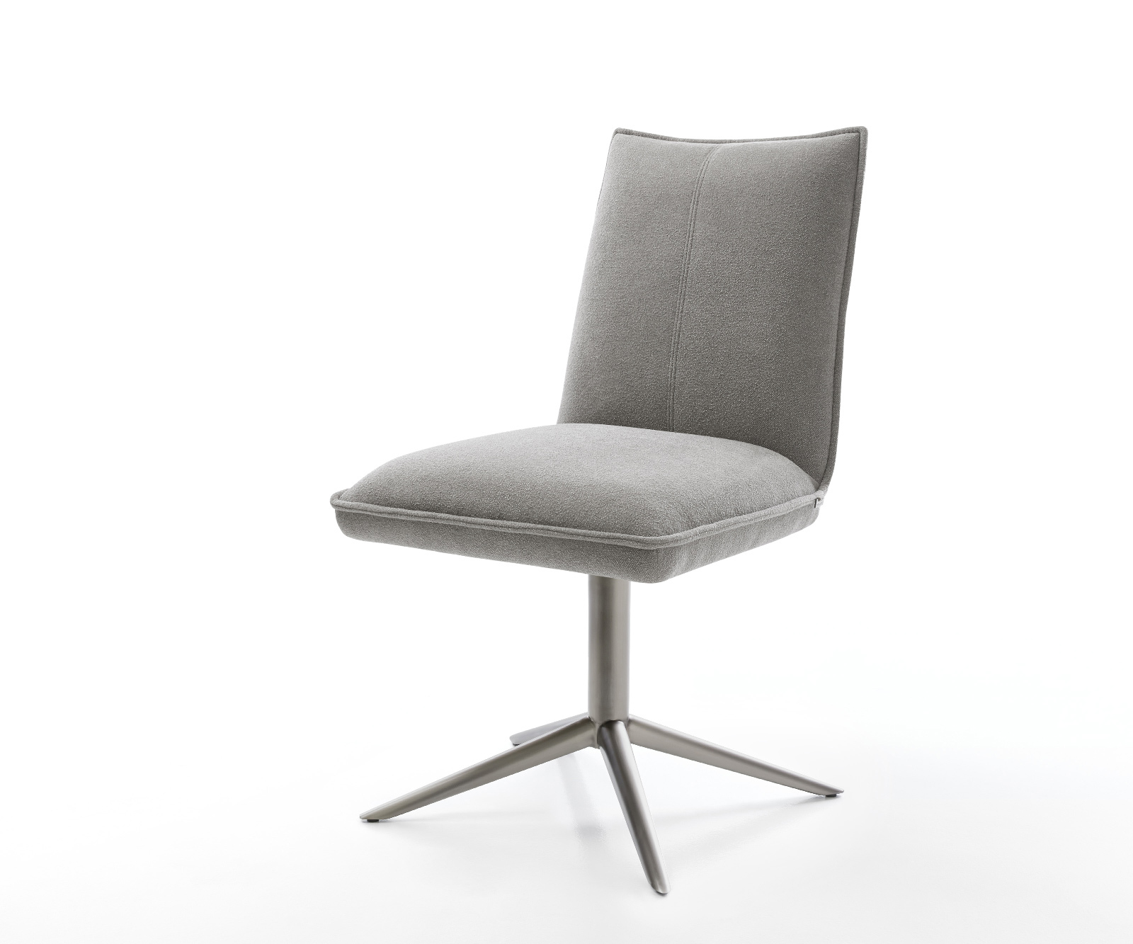 Jídelní židle Lelio-Flex strukturovaná látka Měkký šedá křížová podnož grafit 360° otočný houpací funkce taštičkové pružiny