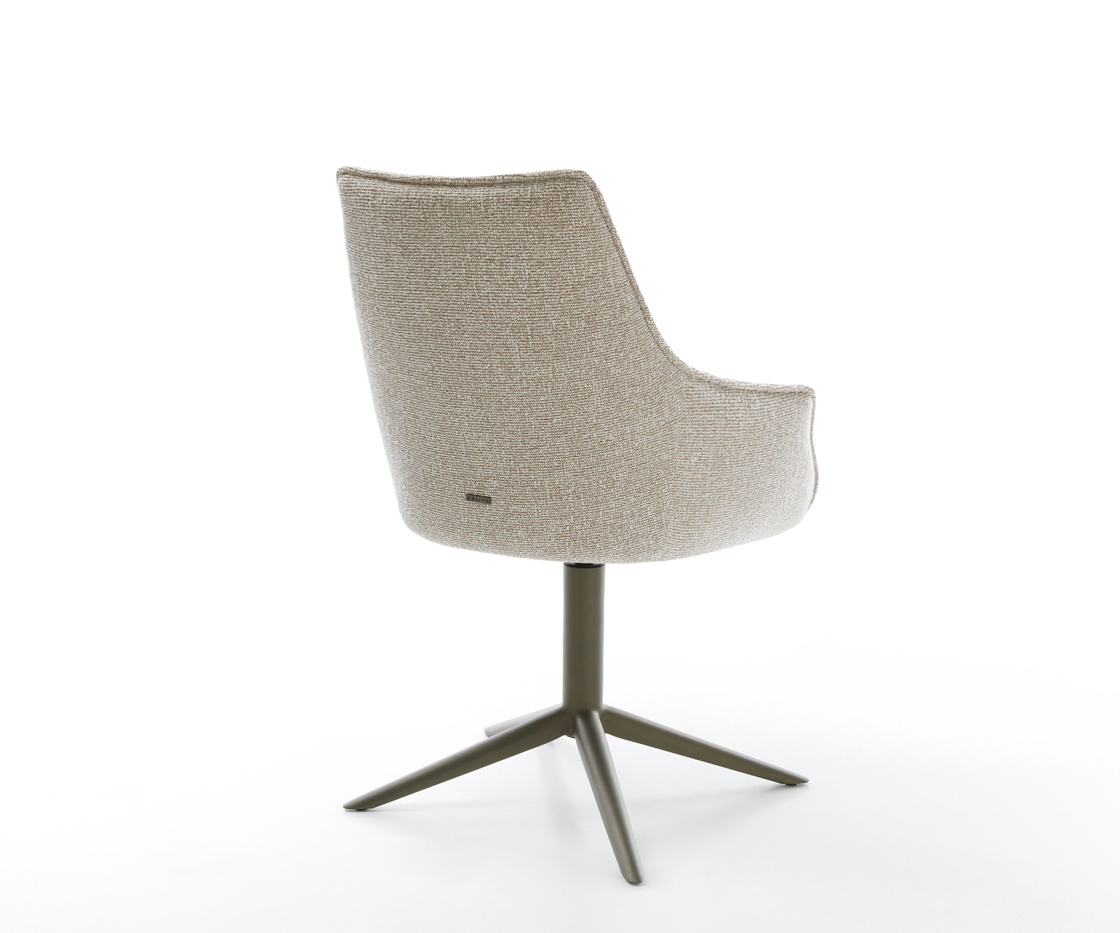 Jídelní židle Alja-Flex s područkami látka Měkký béžová křížová podnož Titanová barva 360° otočný houpací funkce taštičkové pružiny - Obrázek 5