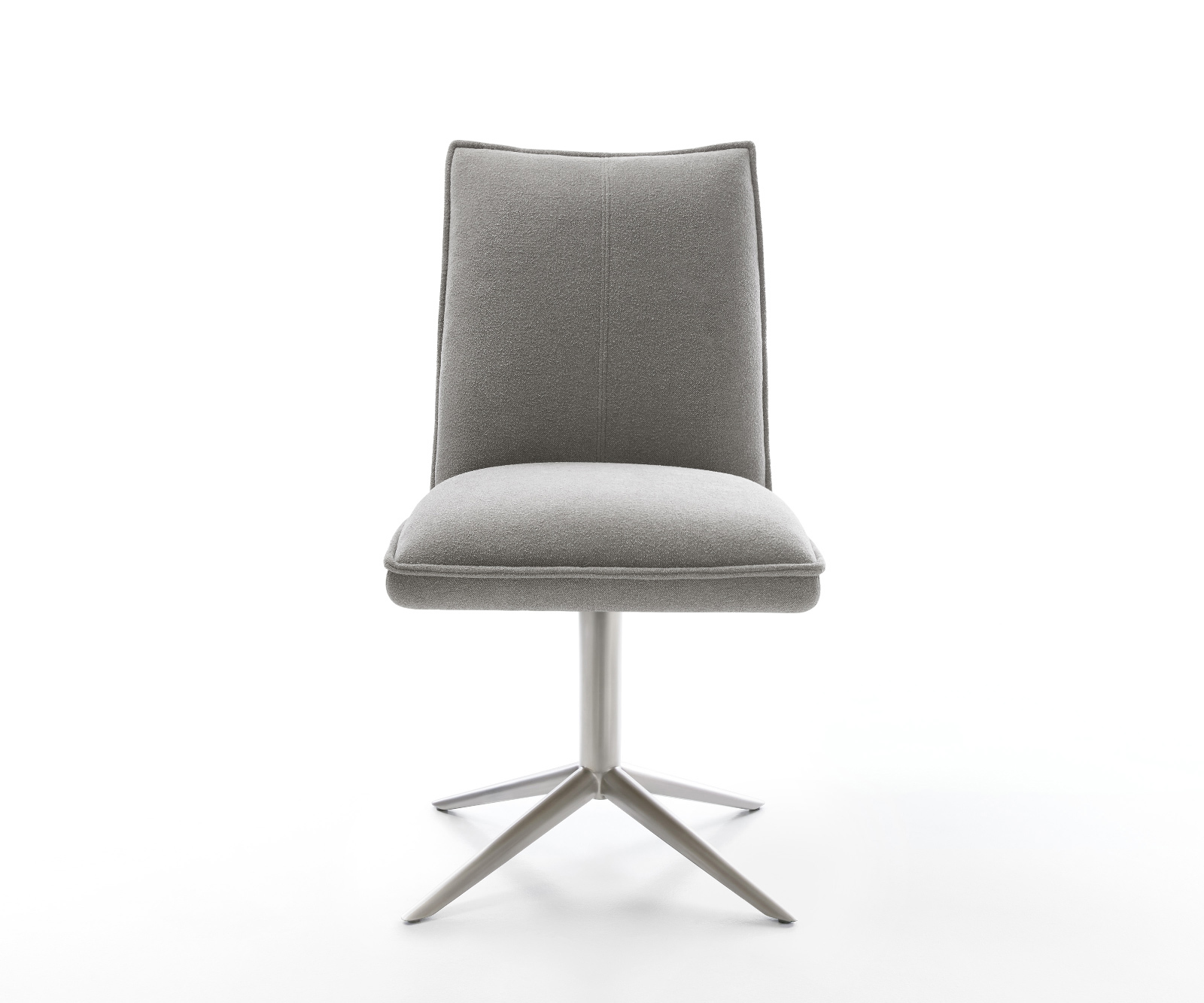 Jídelní židle Lelio-Flex látka Měkký šedá křížová podnož nerezová ocel 360° otočný houpací funkce taštičkové pružiny - Obrázek 2