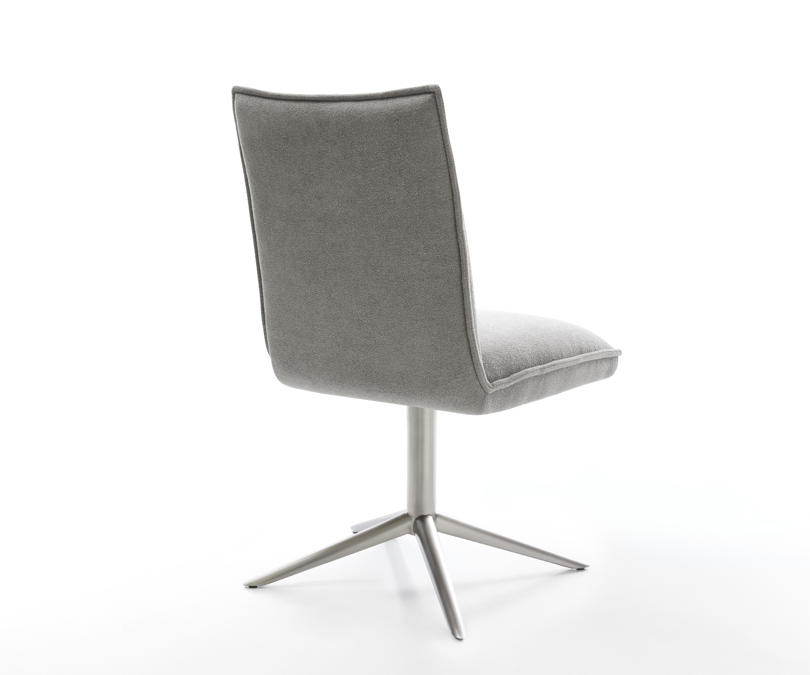 Jídelní židle Lelio-Flex látka Měkký šedá křížová podnož nerezová ocel 360° otočný houpací funkce taštičkové pružiny - Obrázek 5
