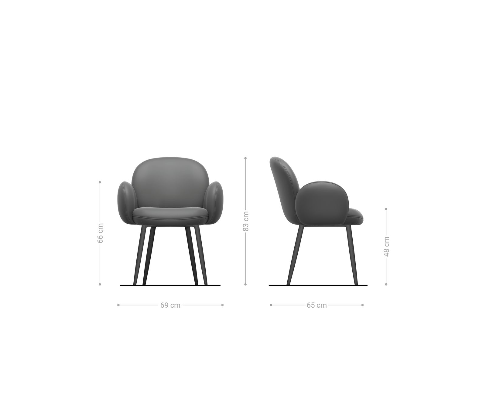 Jídelní židle Nube-Flex s područkami bouclé měkký tmavě béžová 4-nohá zúžená nerezová ocel taštičkové pružiny - Obrázek 6