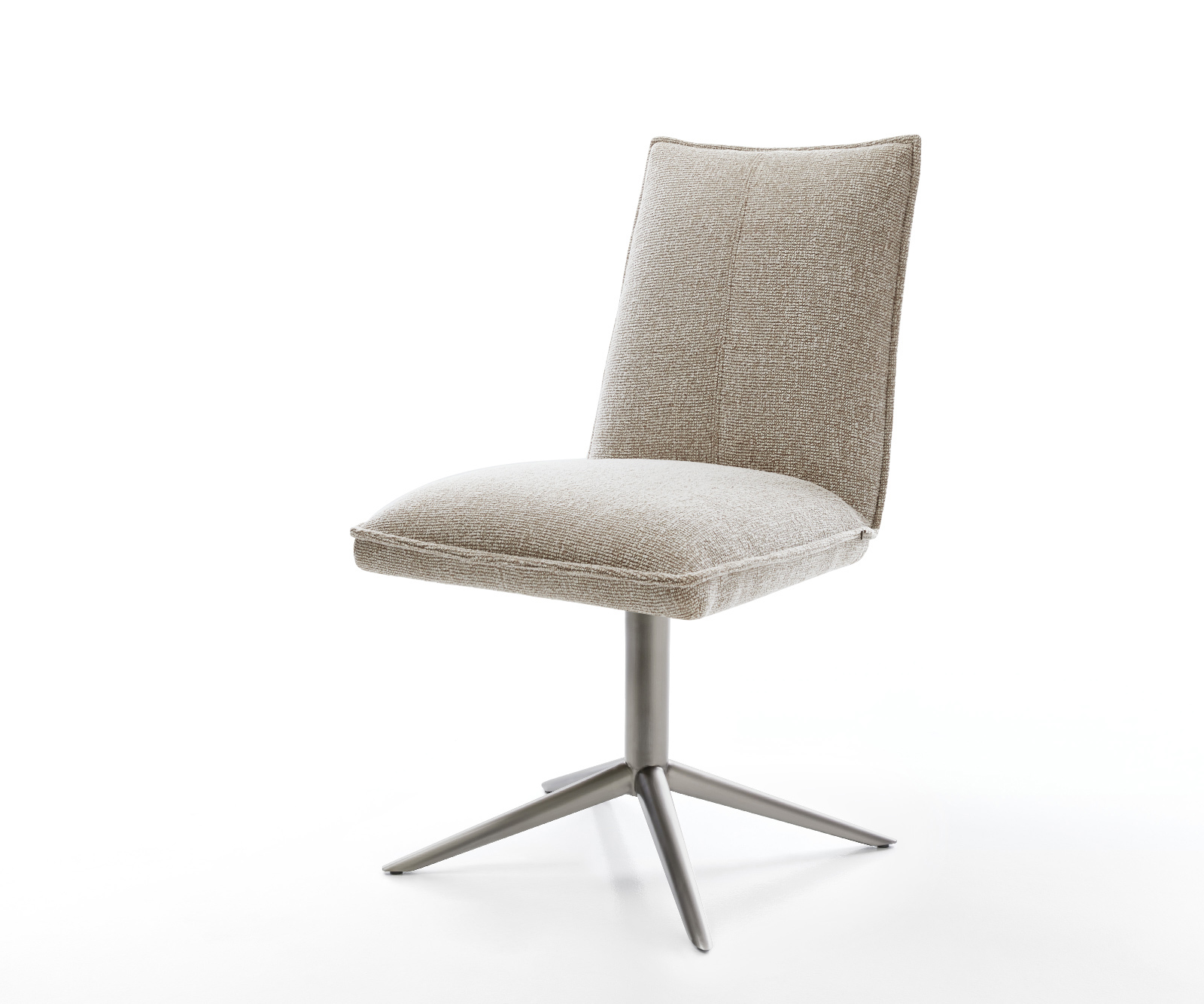 Jídelní židle Lelio-Flex látka Měkký béžová křížová podnož grafit 360° otočný houpací funkce taštičkové pružiny