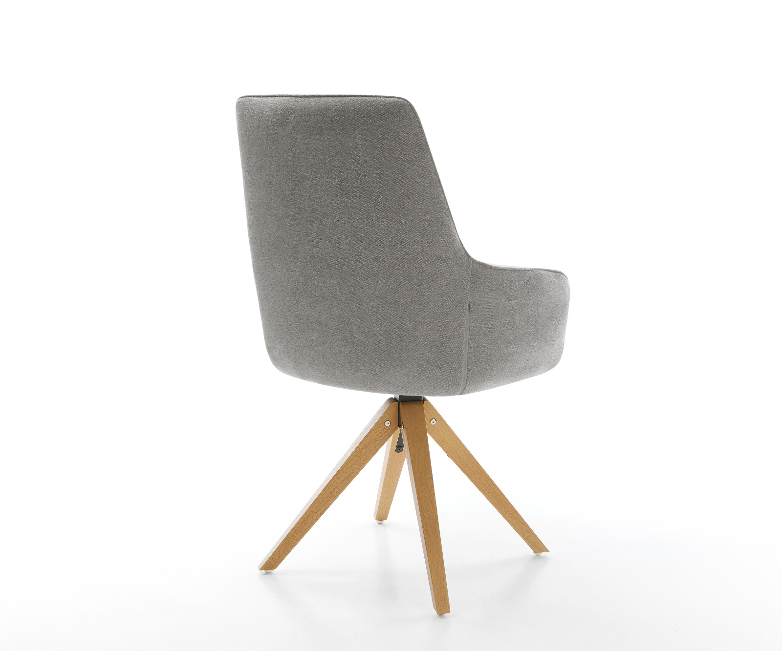 Jídelní židle Zelia-Flex s područkami potahová látka Měkký šedá dřevěná podnož hranatá přírodní 180° otočný taštičkové pružiny - Obrázek 5