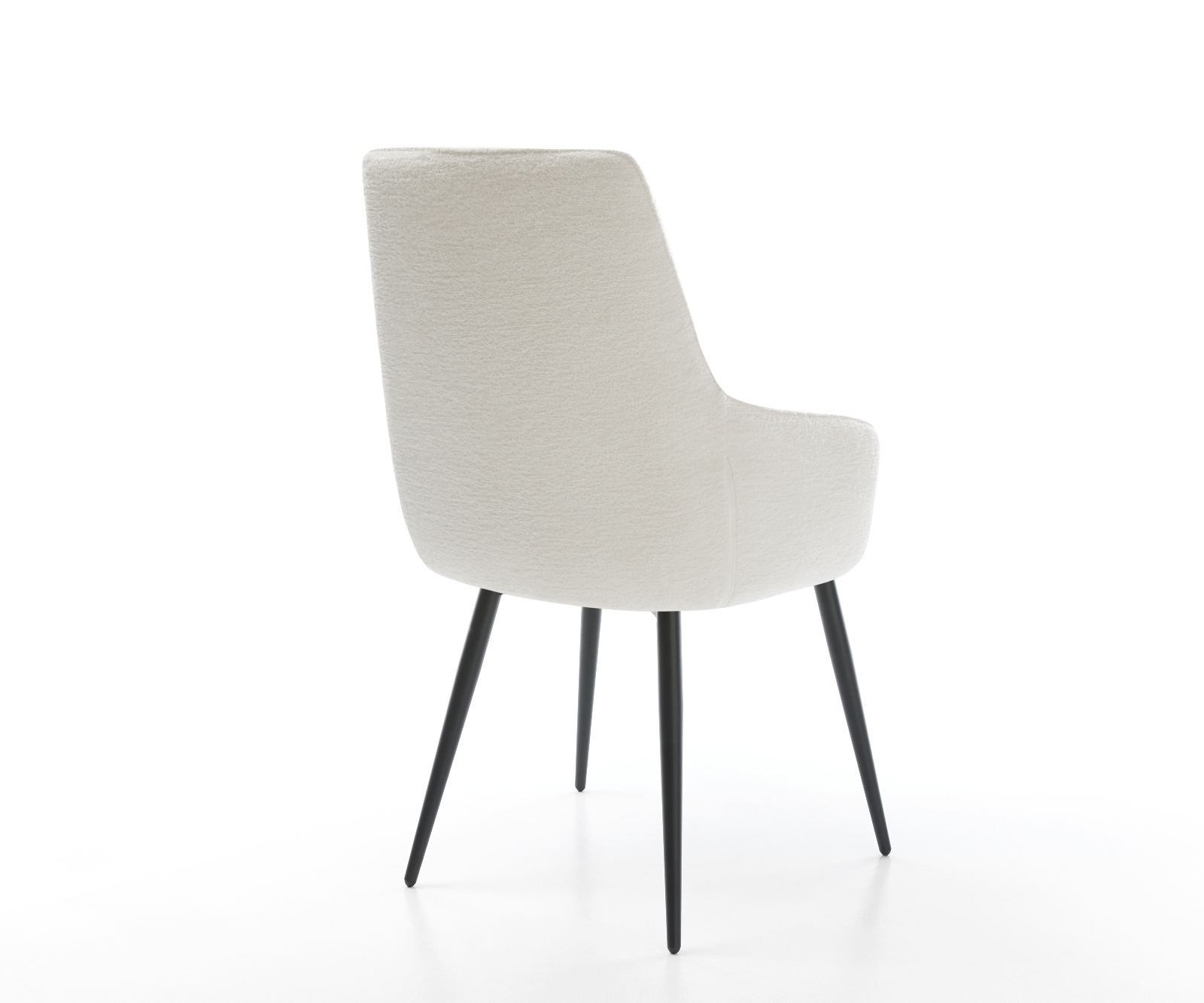 Jídelní židle Zelia-Flex s područkami bouclé měkký béžová 4 nohy zúžené černá taštičkové pružiny - Obrázek 5
