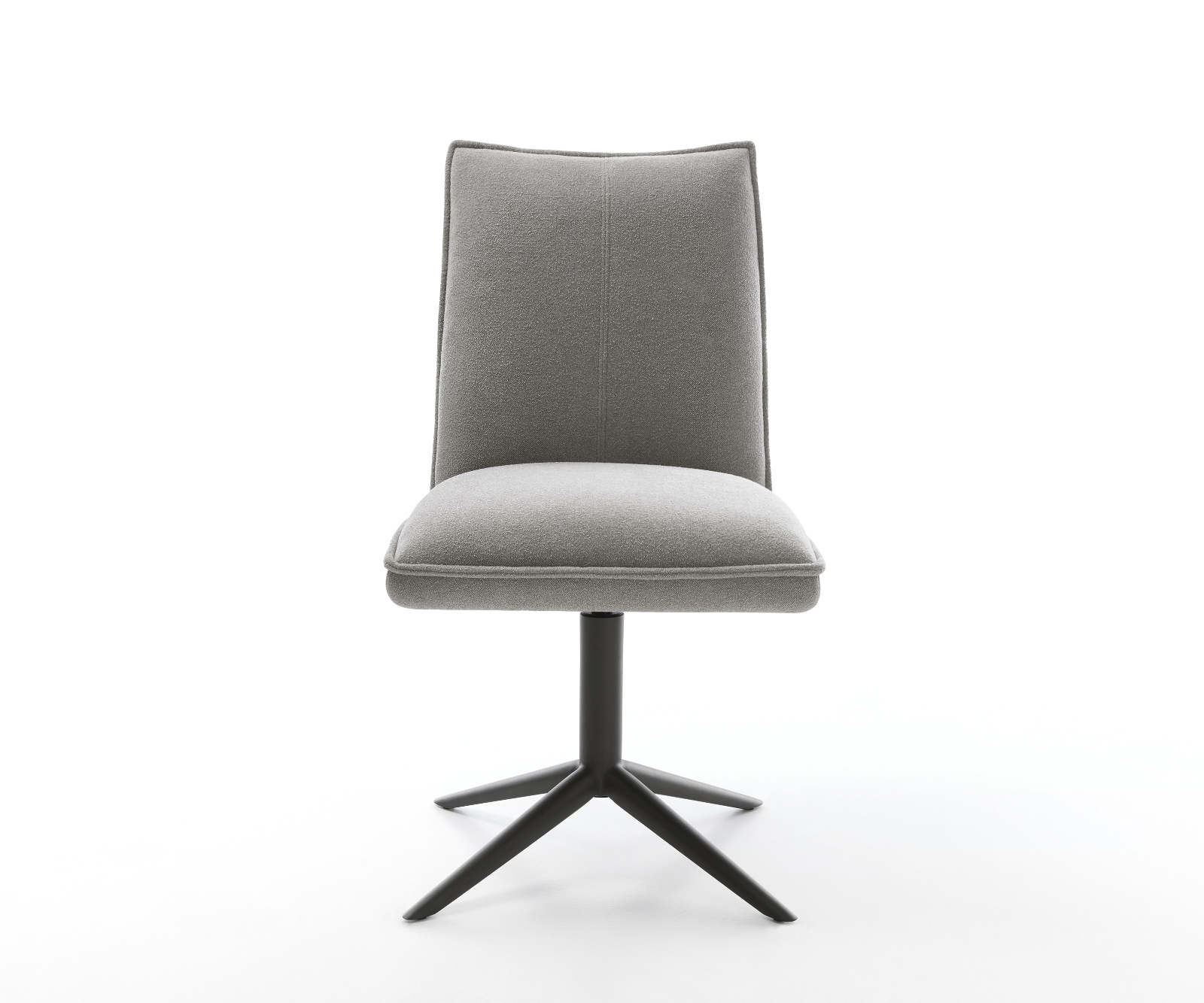 Jídelní židle Lelio-Flex tkanina Měkký šedá křížová podnož černá 360° otočný houpací funkce taštičkové pružiny - Obrázek 2
