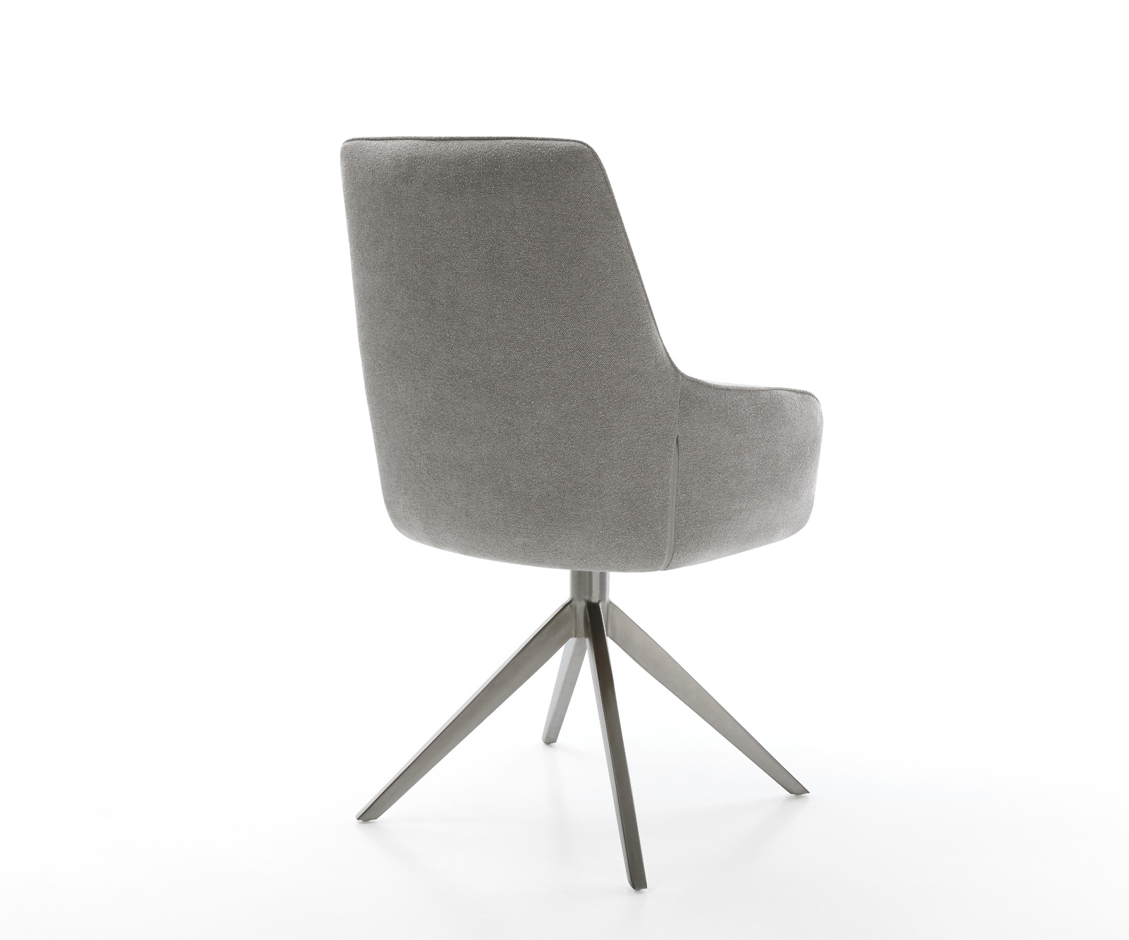 Jídelní židle Zelia-Flex s područkami potahová látka Měkký šedá křížová podnož široká grafitová 360° otočná houpací funkce taštičkové pružiny - Obrázek 5