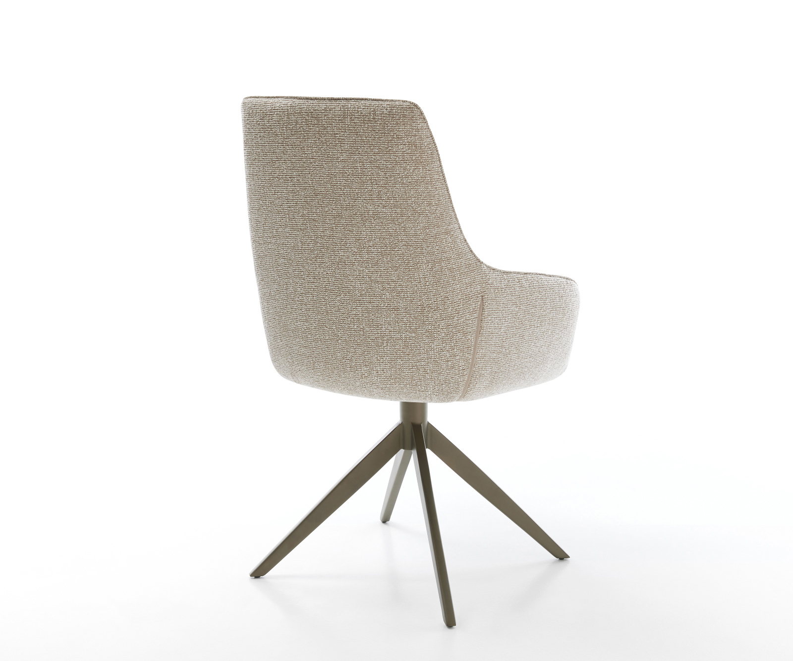 Jídelní židle Zelia-Flex s područkami tkanina Měkký béžová široká křížová podnož Titanová barva 360° otočný houpací funkce taštičkové pružiny - Obrázek 5