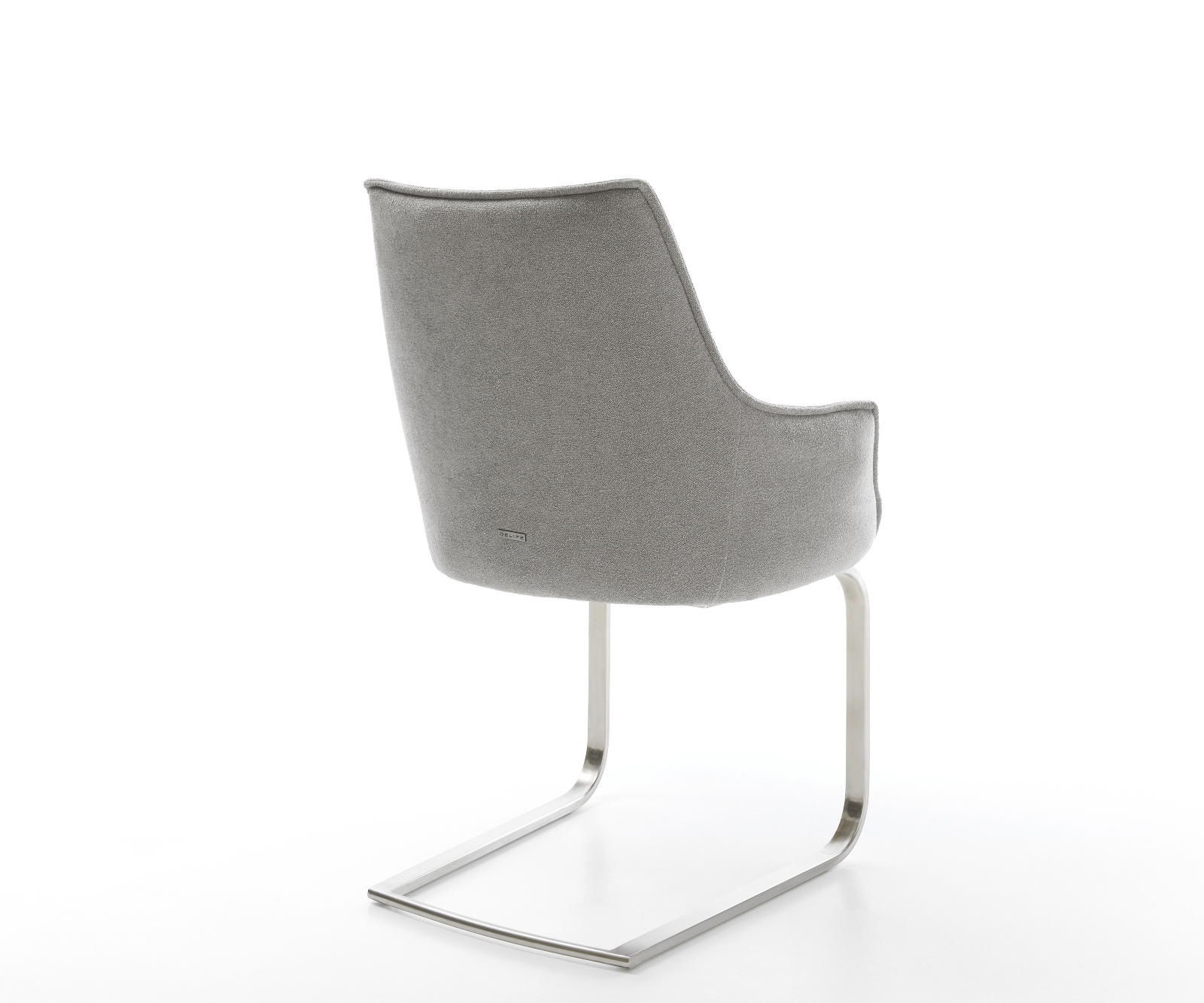 Jídelní židle Alja-Flex s područkami strukturovaná látka Měkký šedá jídelní židle plochá nerezová ocel taštičkové pružiny - Obrázek 5