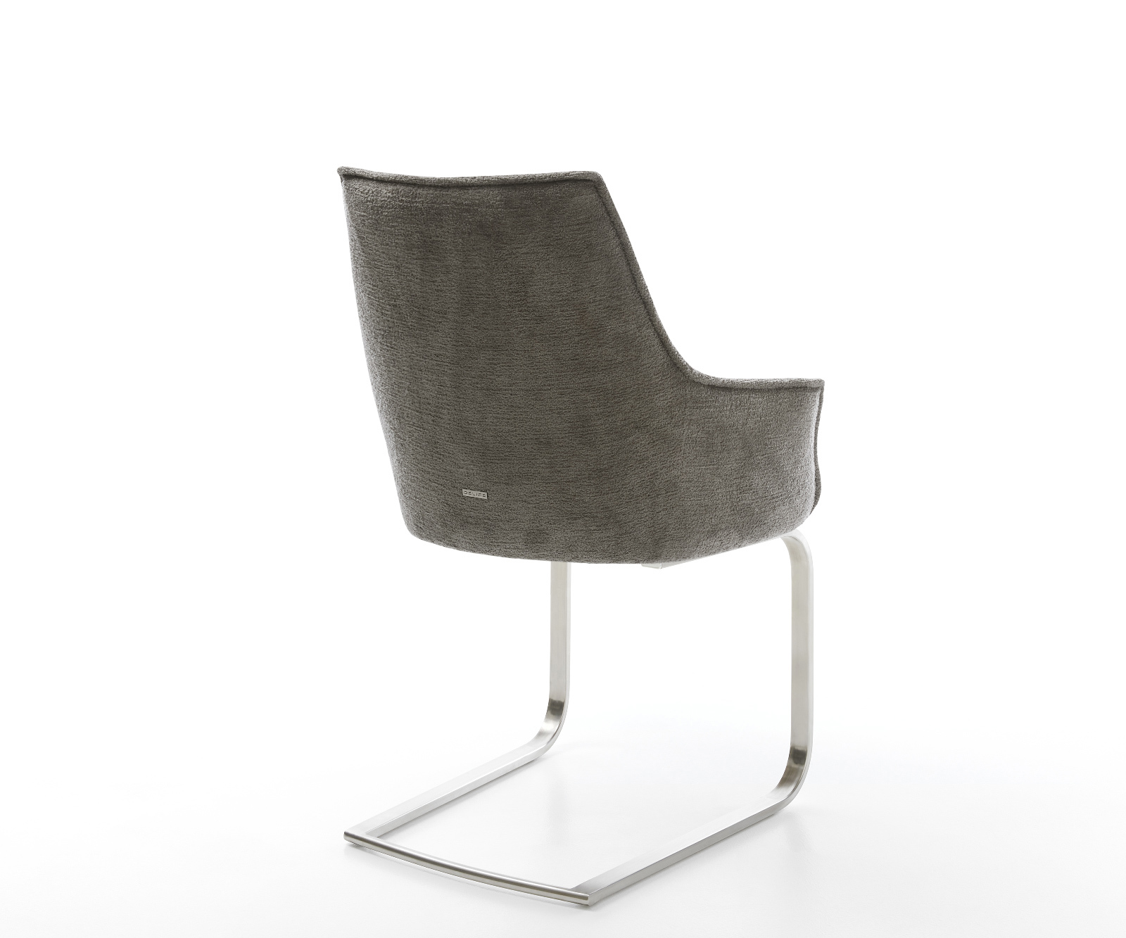 Jídelní židle Alja-Flex s područkami bouclé měkký tmavě béžová jídelní židle plochá nerezová ocel taštičkové pružiny - Obrázek 5