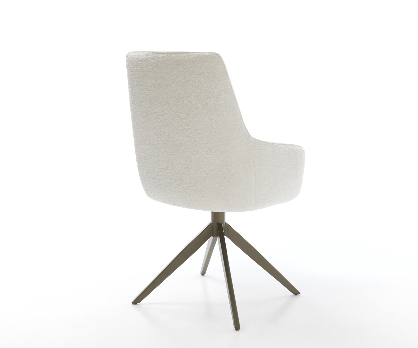 Jídelní židle Zelia-Flex s područkami bouclé měkký béžová křížová podnož široká titanová barva 360° otočný houpací funkce taštičkové pružiny - Obrázek 5