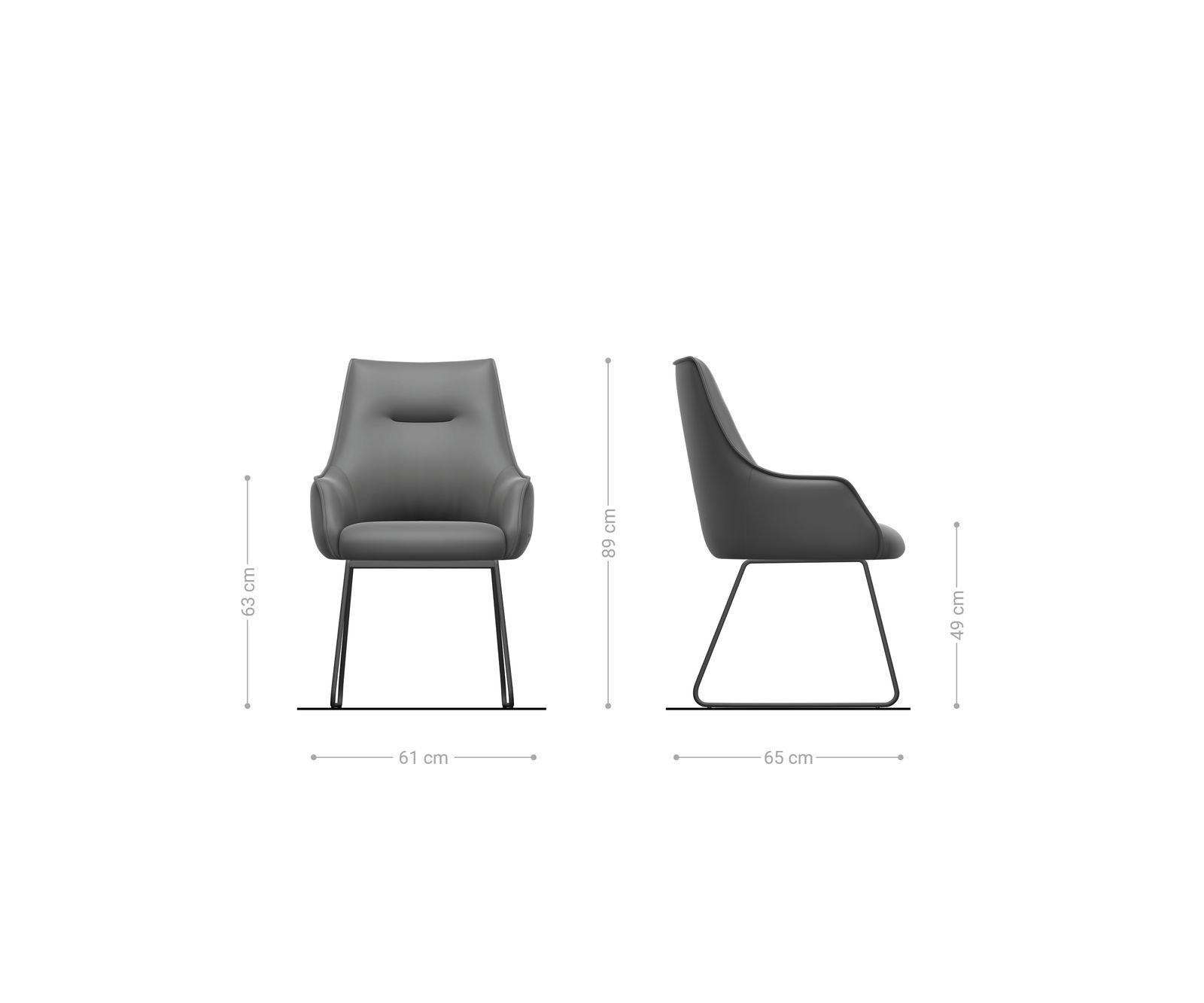 Jídelní židle Alja-Flex s područkami bouclé měkký tmavě béžová tenká podnož černá taštičkové pružiny - Obrázek 6