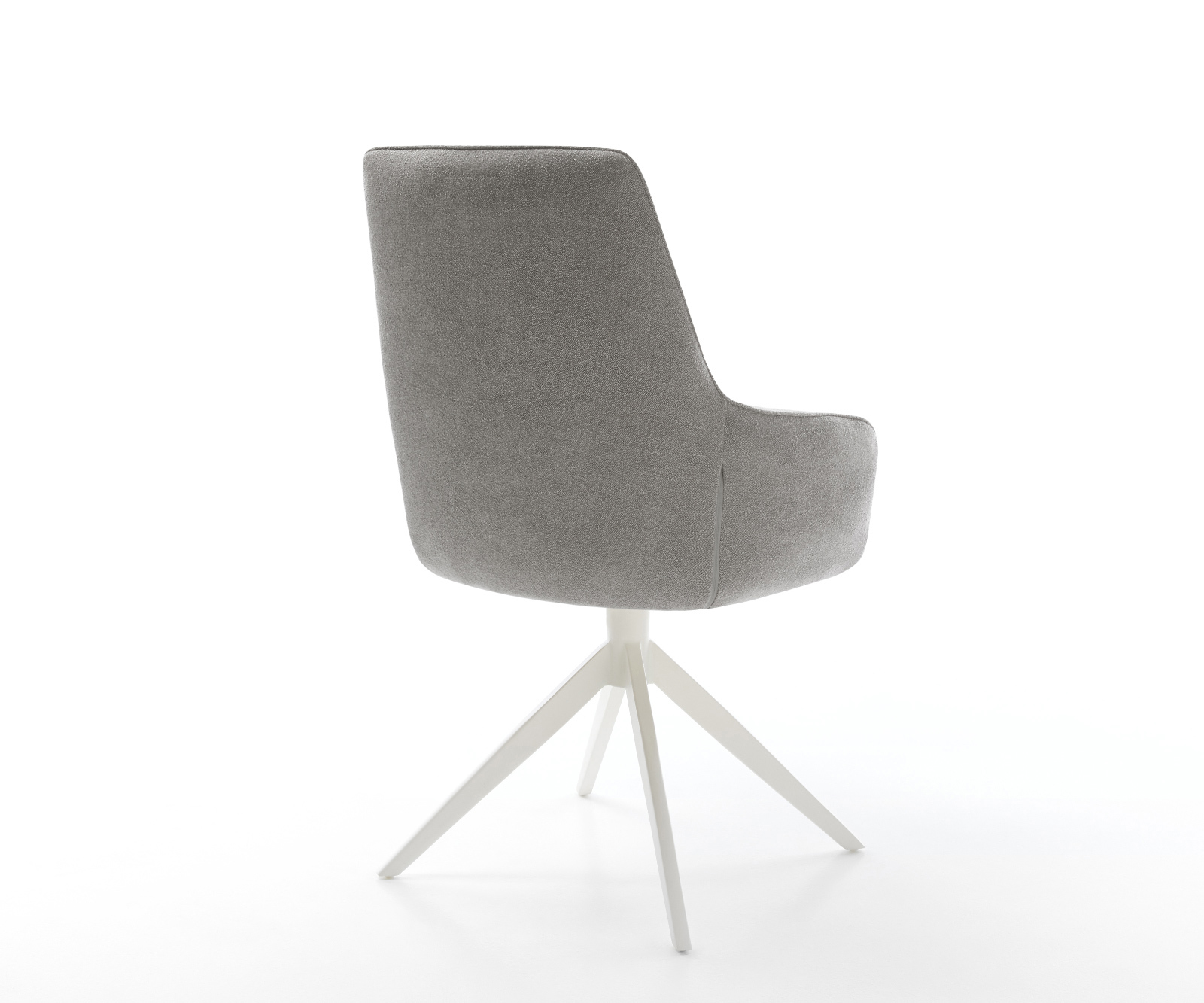 Jídelní židle Zelia-Flex s područkami potahová látka Měkký šedá křížová podnož široká bílá 360° otočná houpací funkce taštičkové pružiny - Obrázek 5