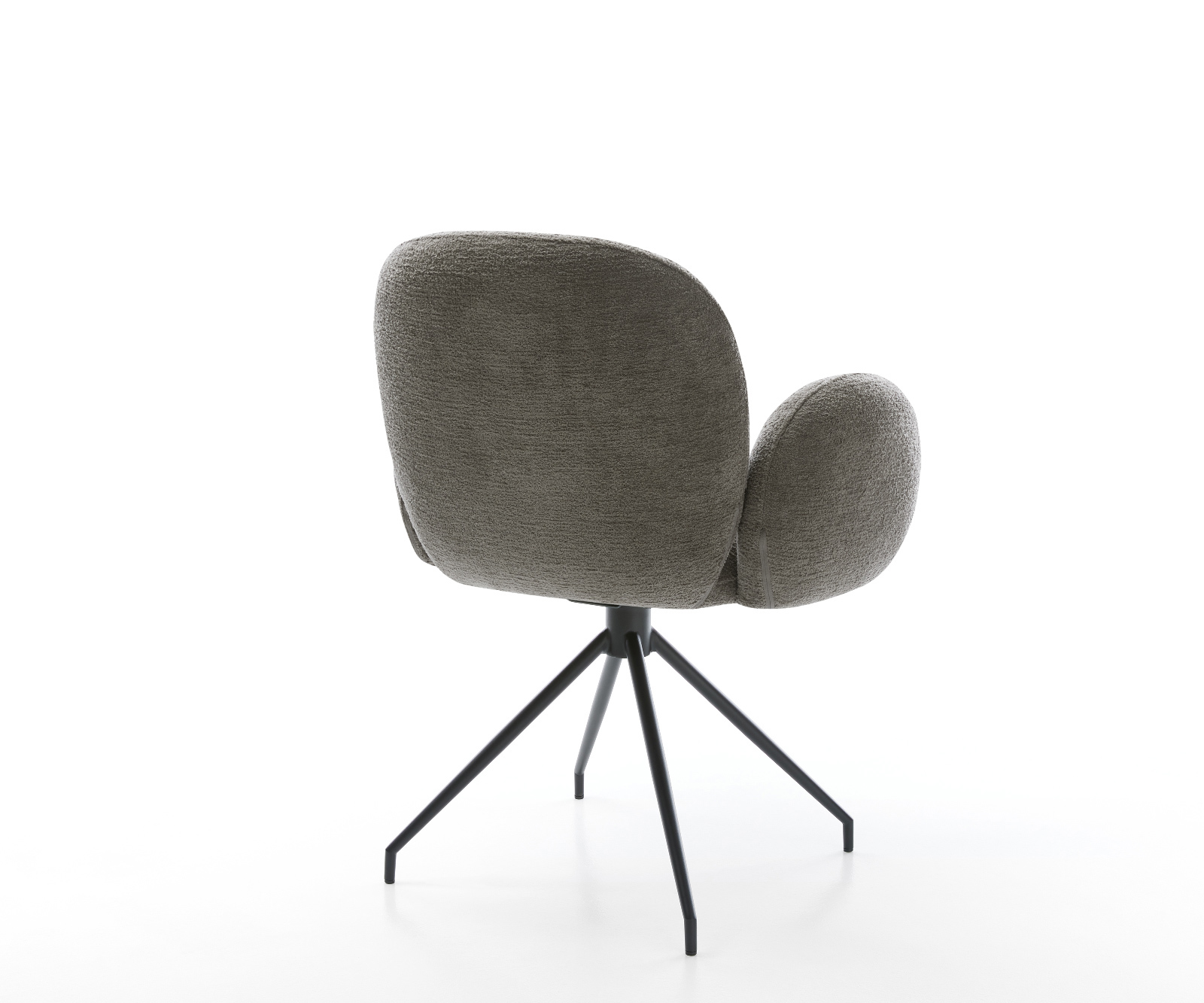 Jídelní židle Nube-Flex s područkami bouclé měkký tmavě béžová křížová podnož zúžená černá taštičkové pružiny - Obrázek 5