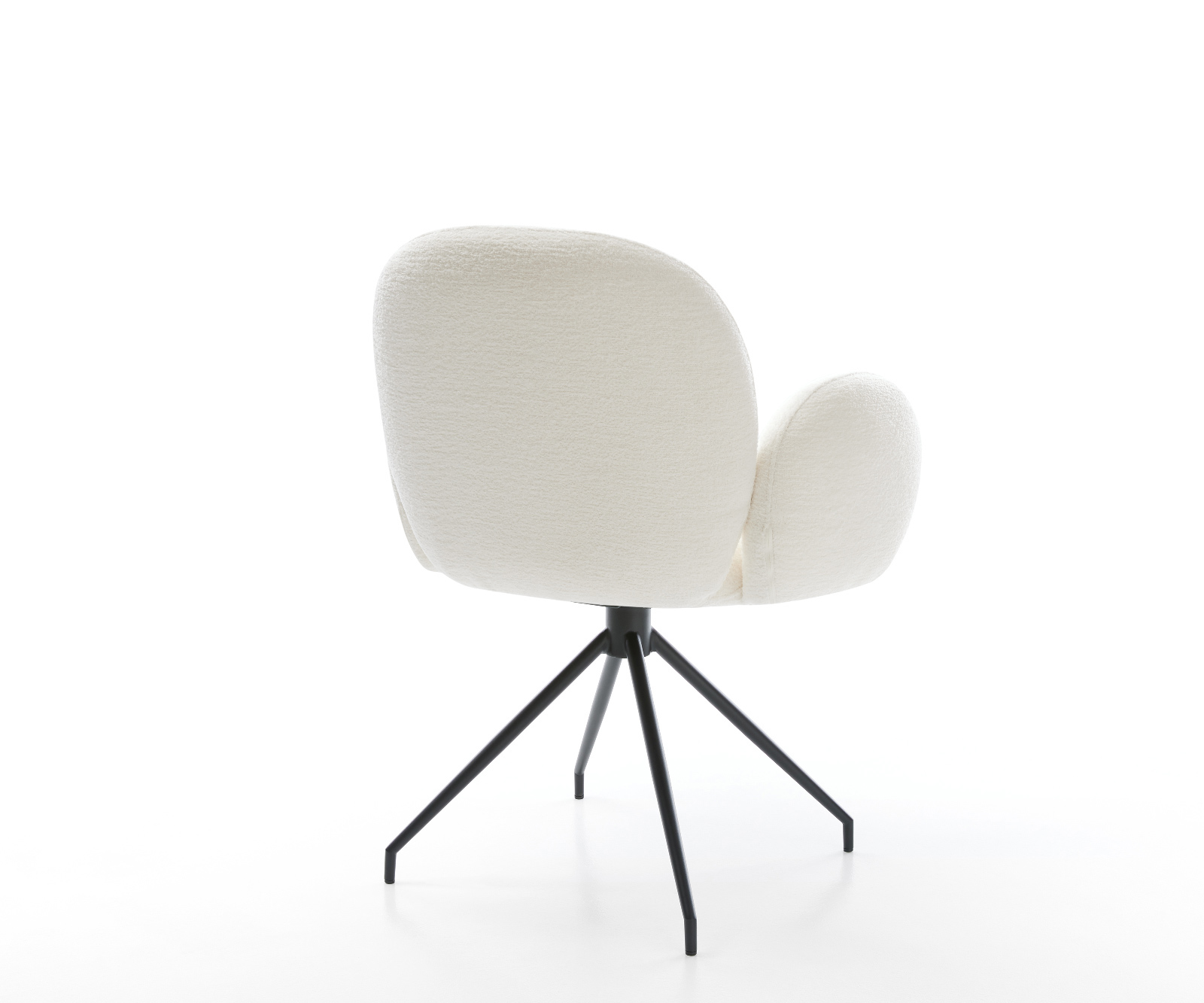 Jídelní židle Nube-Flex s područkami bouclé měkký béžová křížová podnož zúžená černá taštičkové pružiny - Obrázek 5