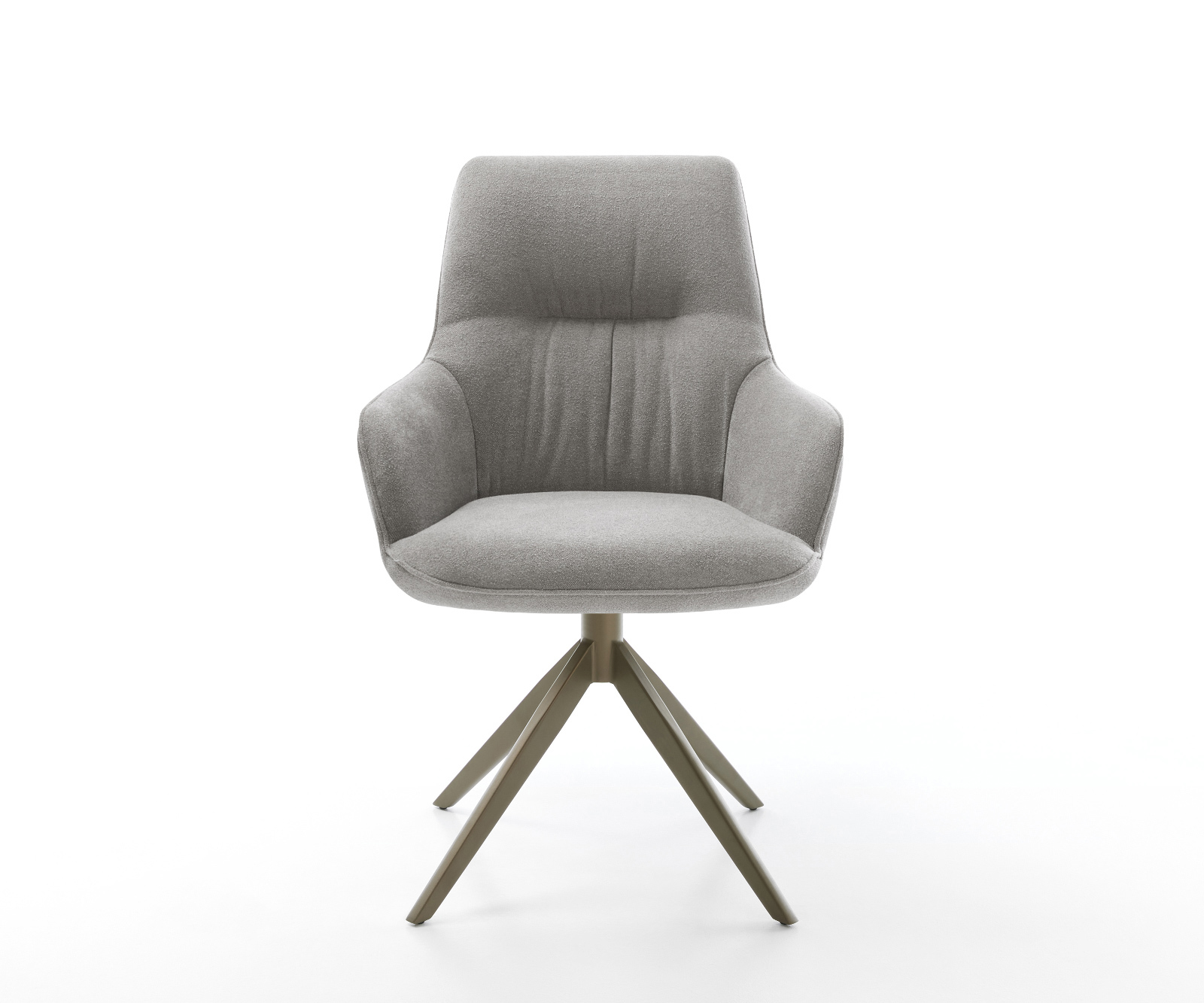 Jídelní židle Zelia-Flex s područkami potah z látky Měkký šedá křížová podnož široká Titanová barva 360° otočný houpací funkce taštičkové pružiny - Obrázek 2