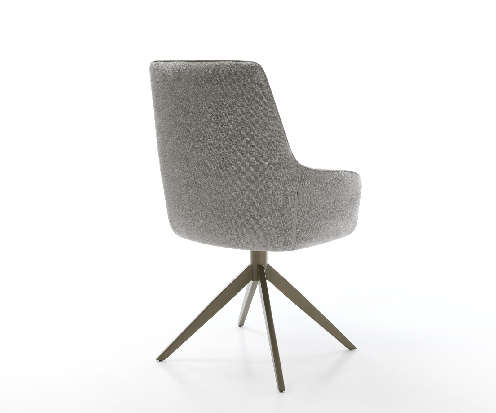 Jídelní židle Zelia-Flex s područkami potah z látky Měkký šedá křížová podnož široká Titanová barva 360° otočný houpací funkce taštičkové pružiny - Obrázek 5