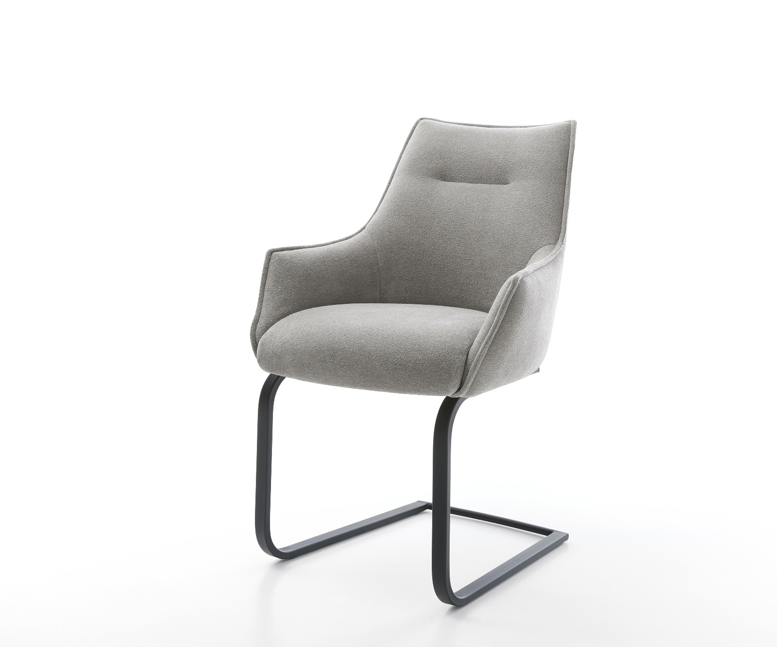 Jídelní židle Alja-Flex s područkami strukturovaná látka Měkký šedá jídelní židle plochá černá taštičkové pružiny