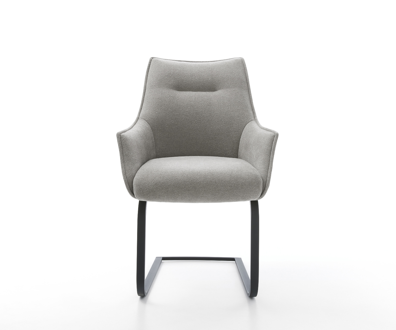 Jídelní židle Alja-Flex s područkami strukturovaná látka Měkký šedá jídelní židle plochá černá taštičkové pružiny - Obrázek 2