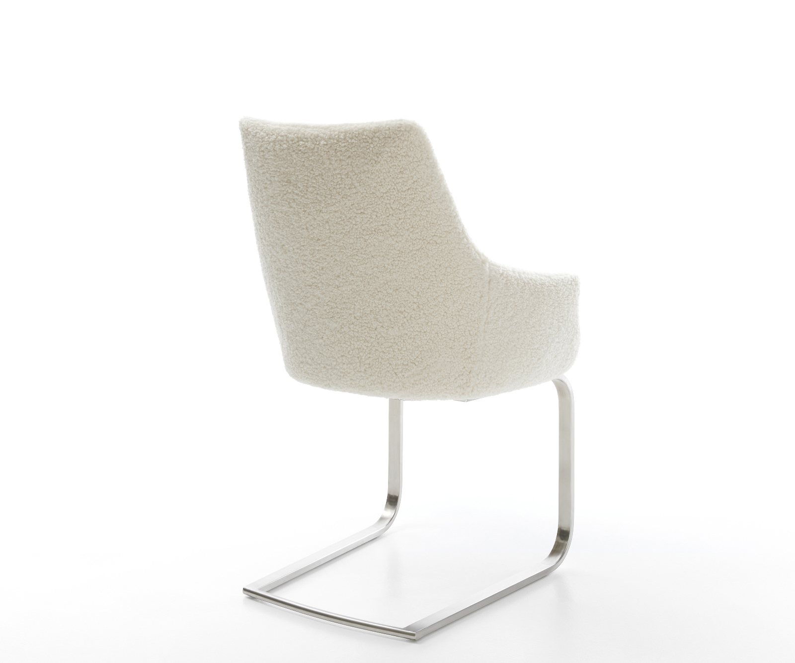 Jídelní židle Alja-Flex s područkami plyšový manšestr béžová jídelní židle plochá nerezová ocel taštičkové pružiny - Obrázek 5