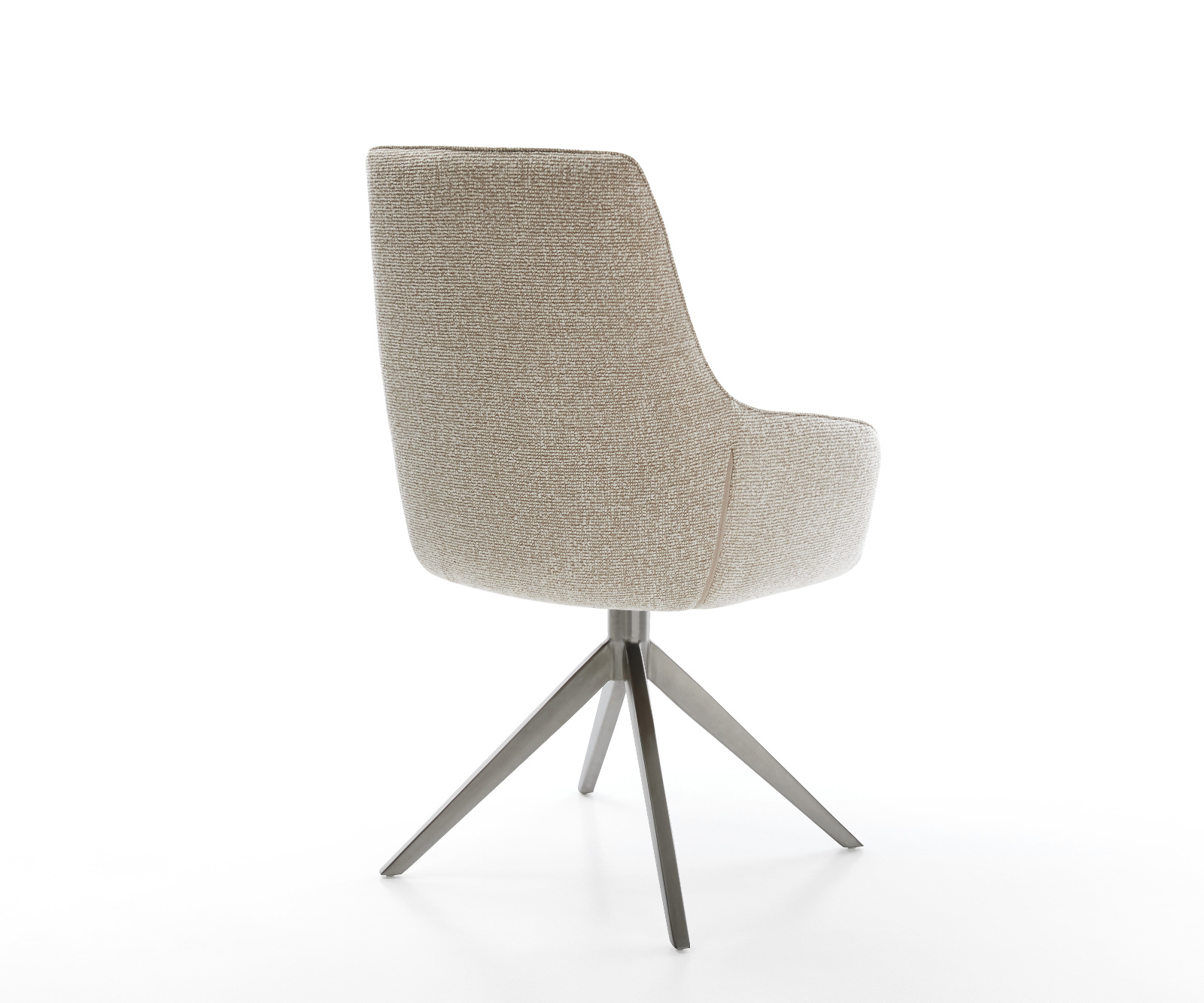 Jídelní židle Zelia-Flex s područkami látka Měkký béžová křížová podnož široká grafitová 360° otočná houpací funkce taštičkové pružiny - Obrázek 5