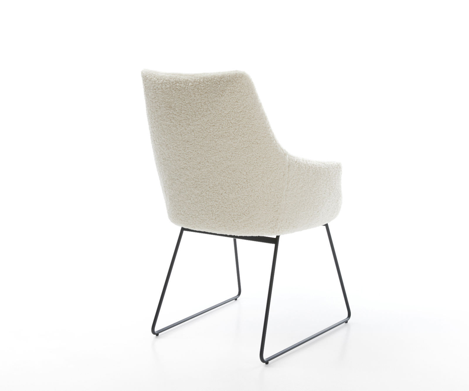 Jídelní židle Alja-Flex s područkami plyšový manšestr béžová tenká podnož černá taštičkové pružiny - Obrázek 5